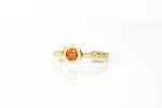 Vesper Ring - 18ct Yellow Gold with Spessartine Garnet and Diamonds sold by Sophie Divett Jewelry
