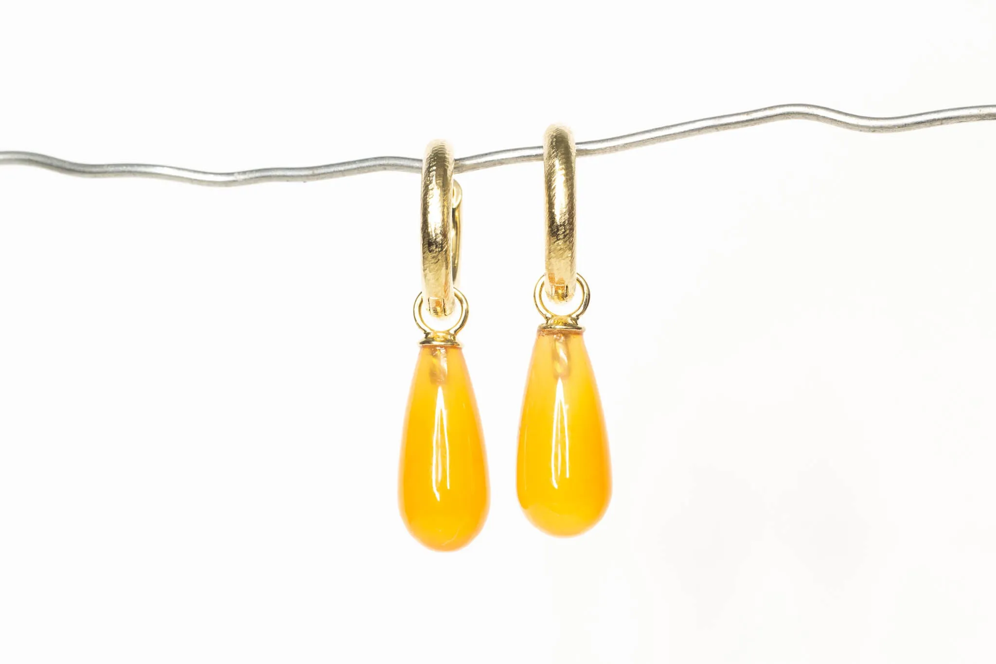 Endora Hoops - Yellow Gold with Carnelian sold by Sophie Divett Jewelry product image thumbnail 3