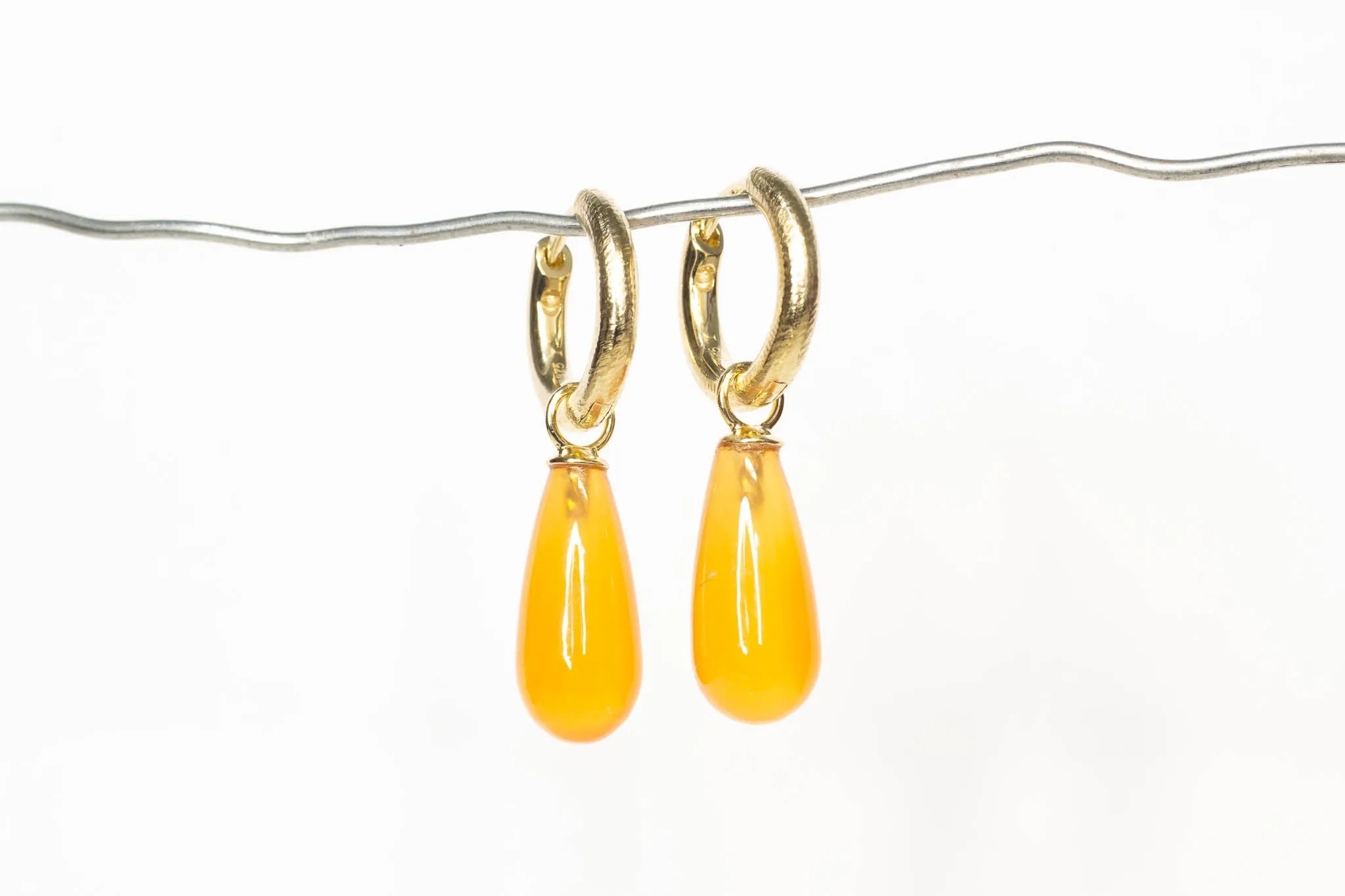 Endora Hoops - Yellow Gold with Carnelian sold by Sophie Divett Jewelry product image thumbnail 2