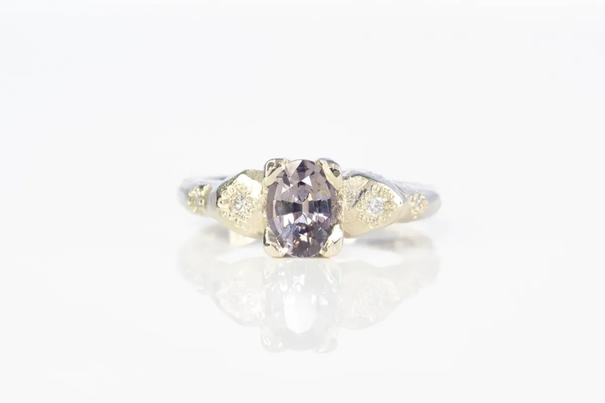 Thalia Ring - 14ct White Gold with Grey Spinel sold by Sophie Divett Jewelry