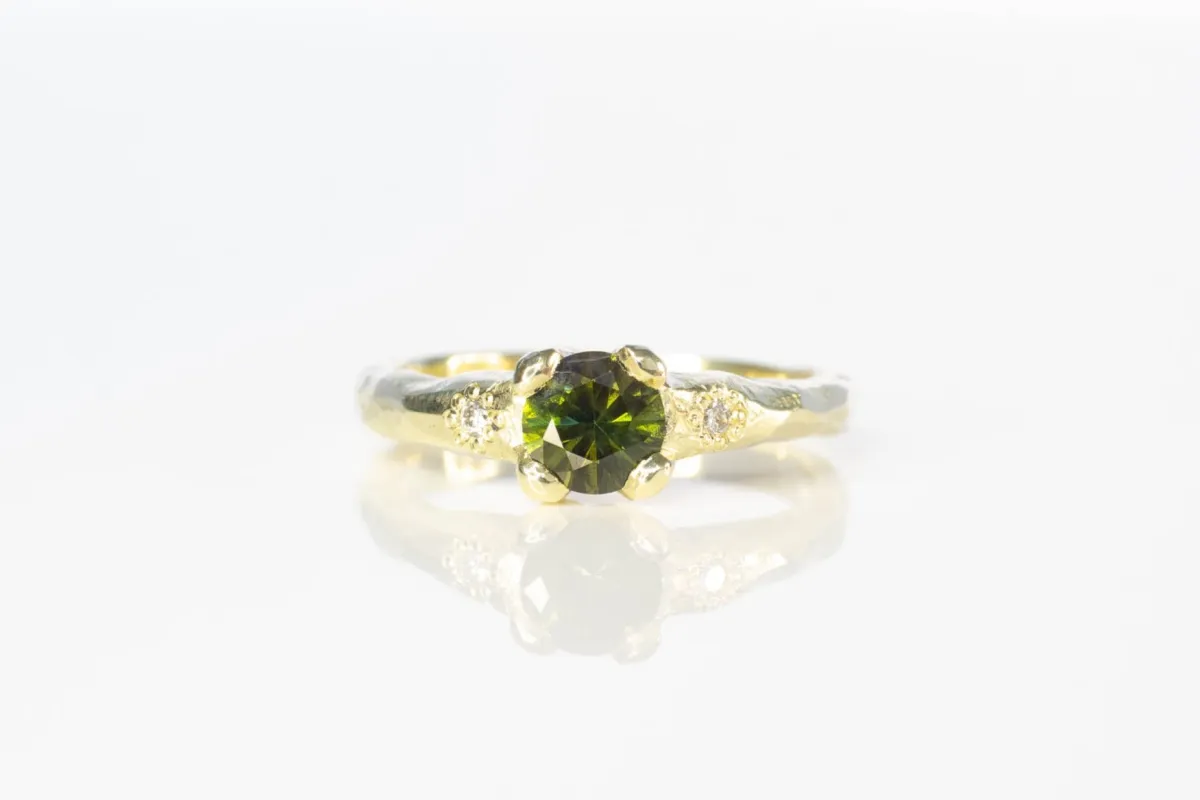 Mira Ring - 14ct Yellow Gold with 0.69ct Green Sapphire sold by Sophie Divett Jewelry