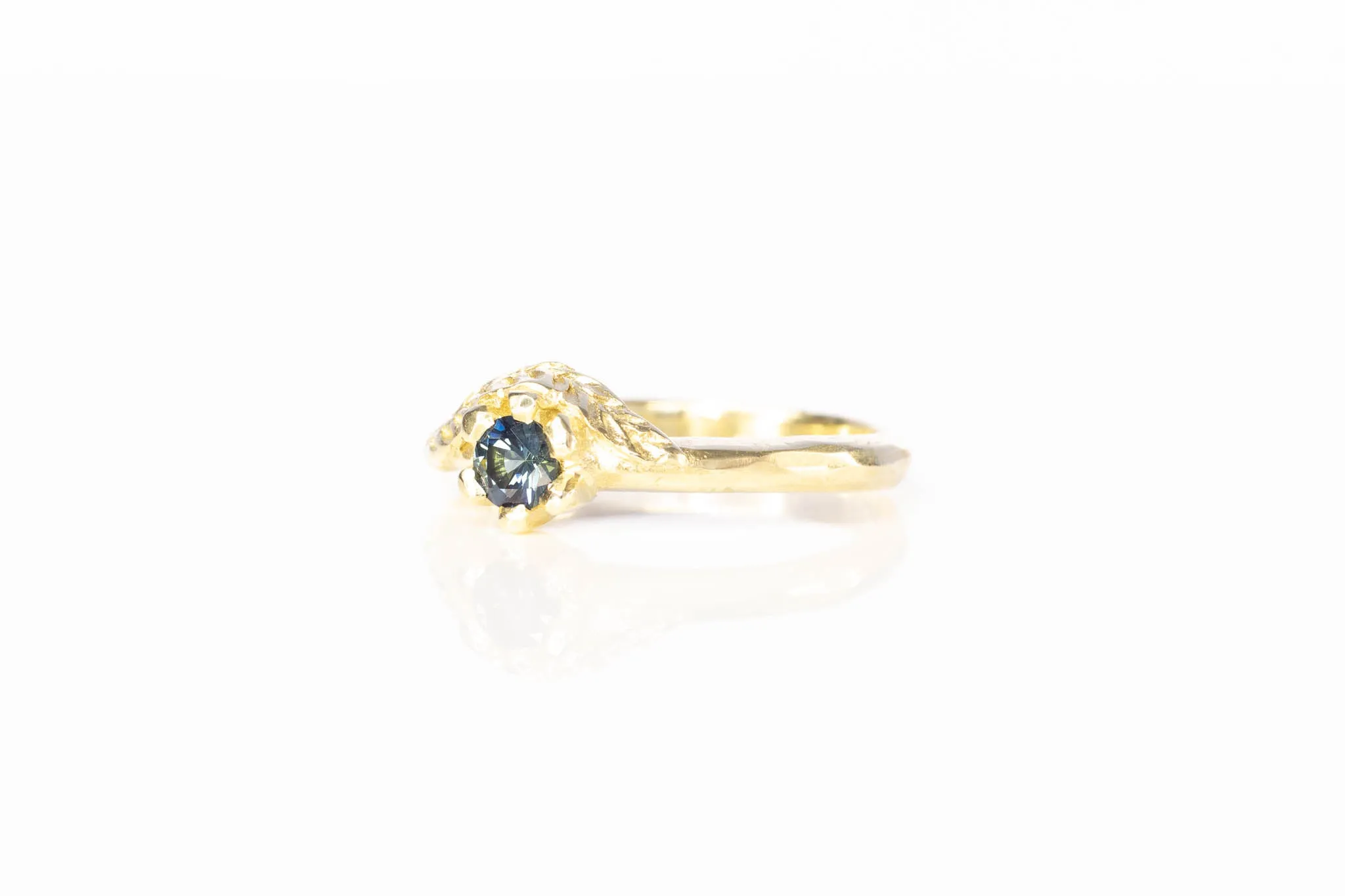 Cybele Ring - 14ct Yellow Gold with Teal Sapphire sold by Sophie Divett Jewelry product image thumbnail 5