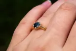 Vesta Ring - 9ct Yellow Gold with Blue-Green Sapphire sold by Sophie Divett Jewelry