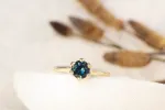 Vesta Ring - 9ct Yellow Gold with Blue-Green Sapphire sold by Sophie Divett Jewelry
