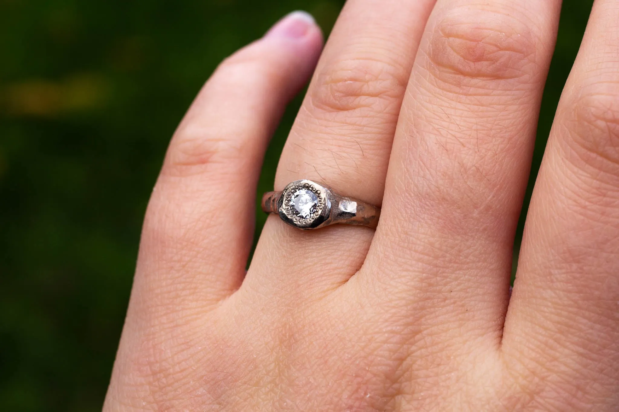 Spring Ring - 18ct White Gold with Lab Diamond sold by Sophie Divett Jewelry product image thumbnail 3