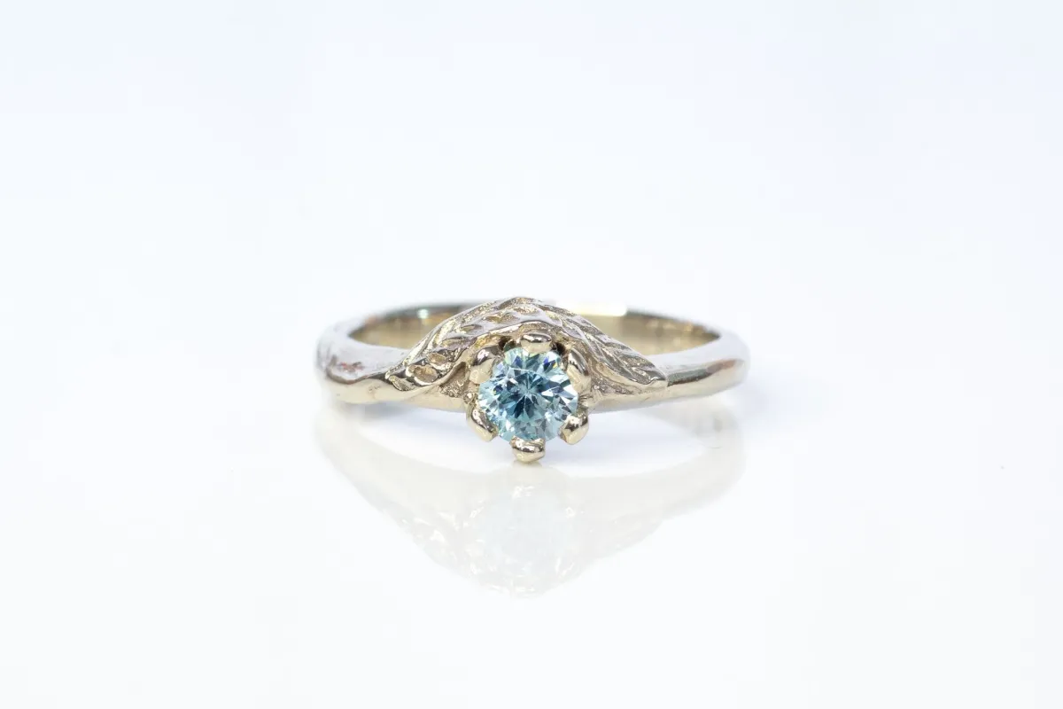 Cybele Ring - 14ct White Gold with Blue Zircon sold by Sophie Divett Jewelry