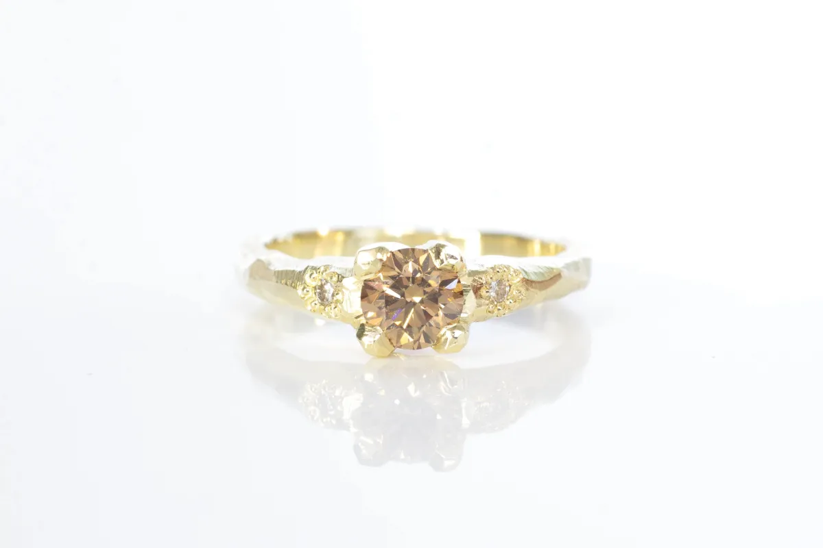 Mira Ring - 14ct Yellow Gold with Chocolate Diamond sold by Sophie Divett Jewelry