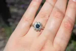 Demeter Ring - 9ct White Gold with Blue Sapphire and Diamonds sold by Sophie Divett Jewelry