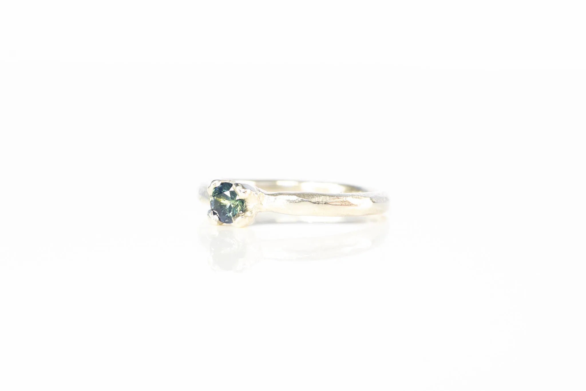 Droplet Ring - Sterling Silver with Blue-Green Sapphire sold by Sophie Divett Jewelry product image thumbnail 5