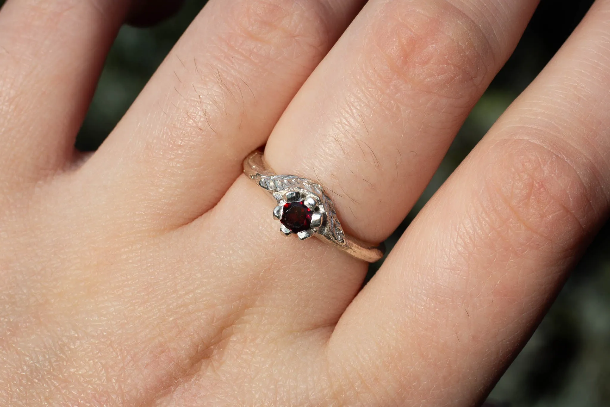 Cybele Ring - Sterling Silver with Garnet sold by Sophie Divett Jewelry product image thumbnail 2