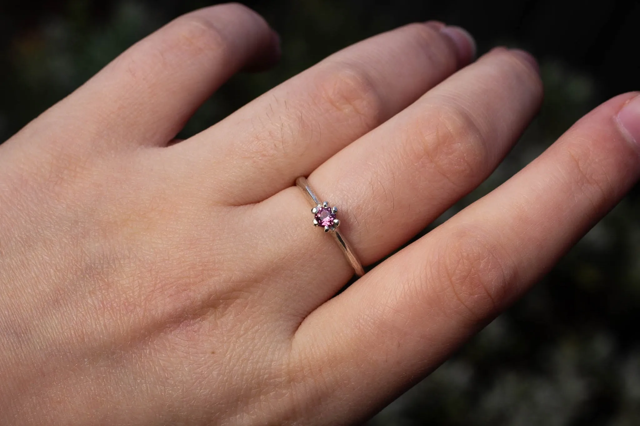 Seed Ring - Sterling Silver with Rhodolite Garnet sold by Sophie Divett Jewelry product image thumbnail 2