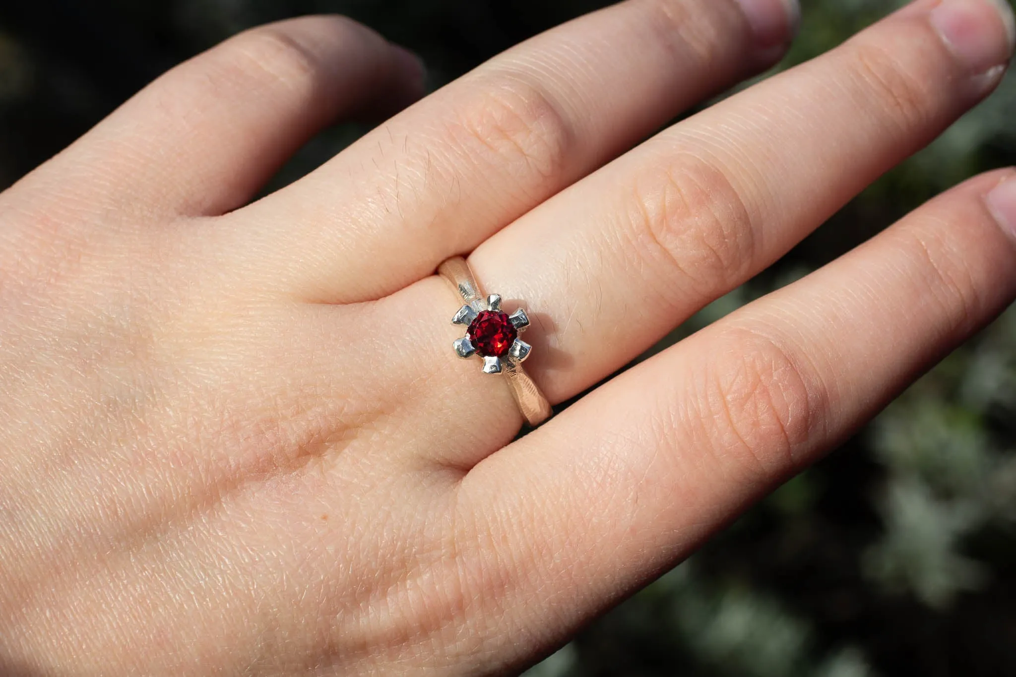 Sol Ring - Sterling Silver with Garnet sold by Sophie Divett Jewelry product image thumbnail 2