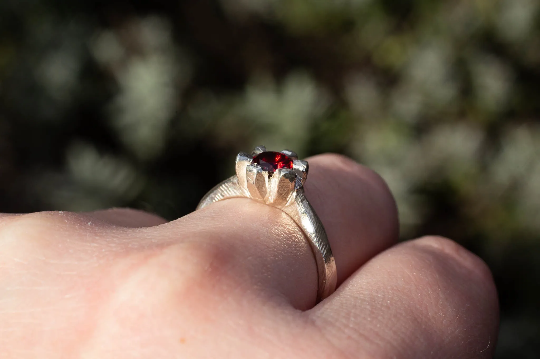 Sol Ring - Sterling Silver with Garnet sold by Sophie Divett Jewelry product image thumbnail 3