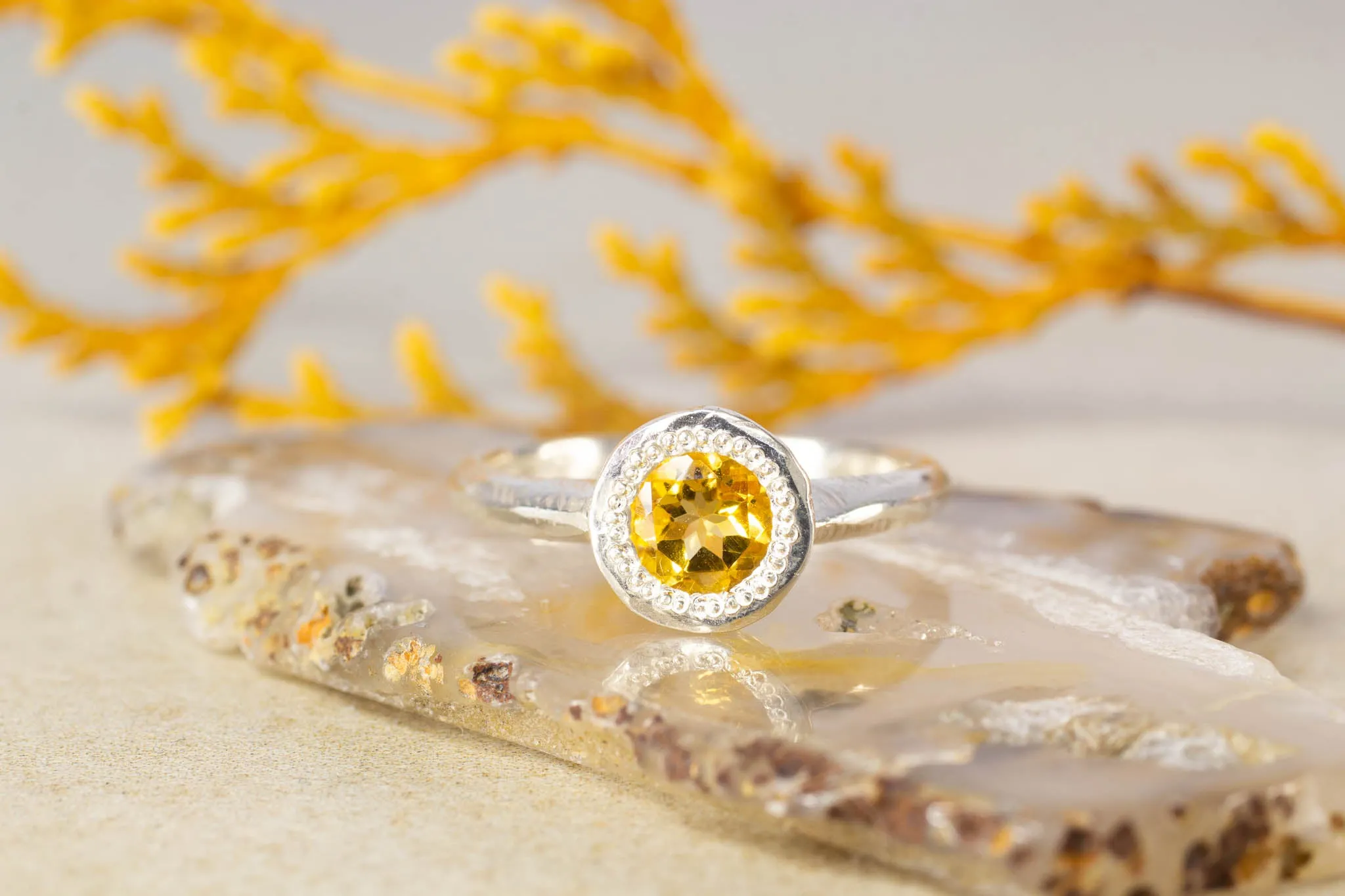 Lota Ring - Sterling Silver with Citrine sold by Sophie Divett Jewelry
