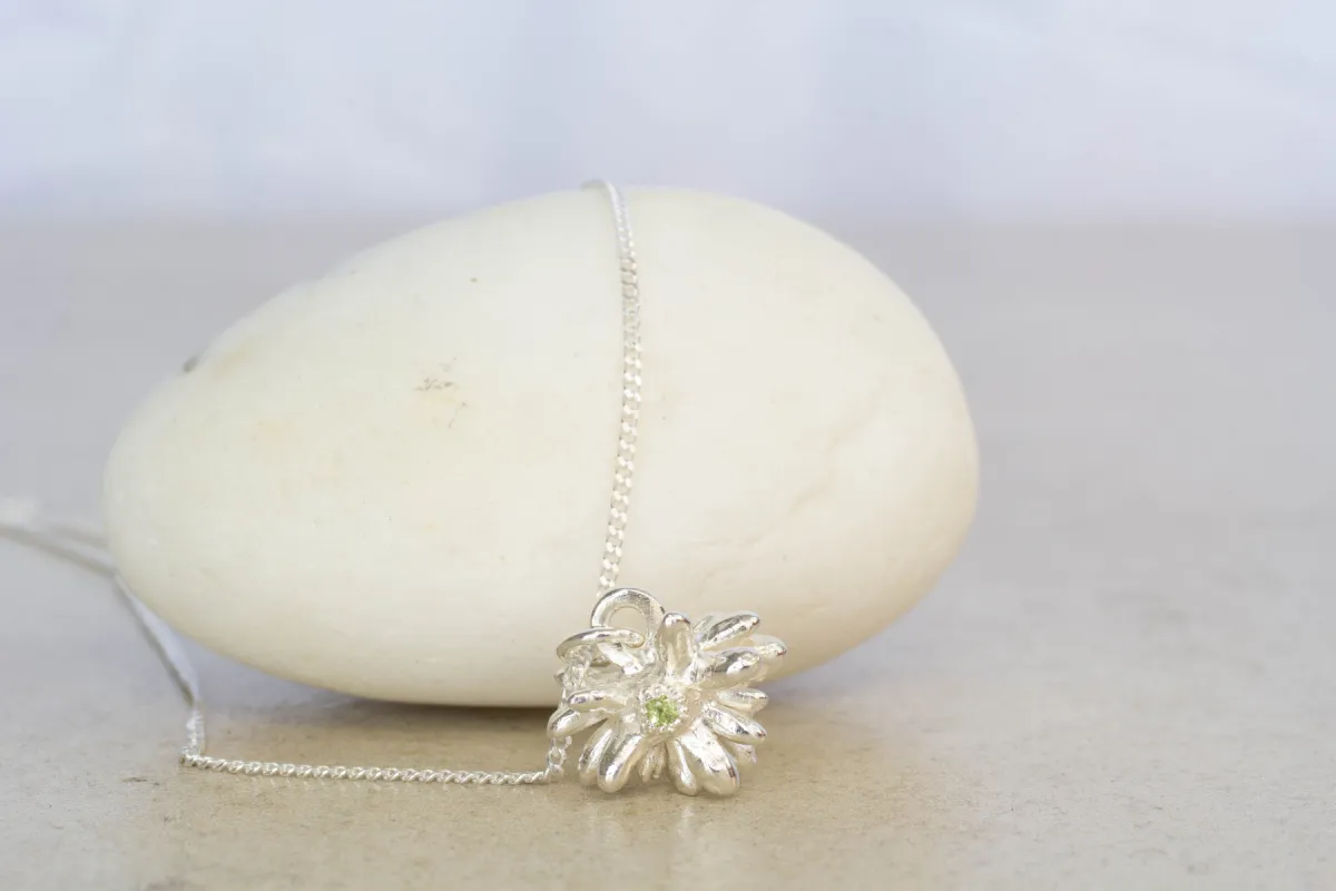 Coprosma Pendant with Peridot - Sterling Silver sold by Sophie Divett Jewelry