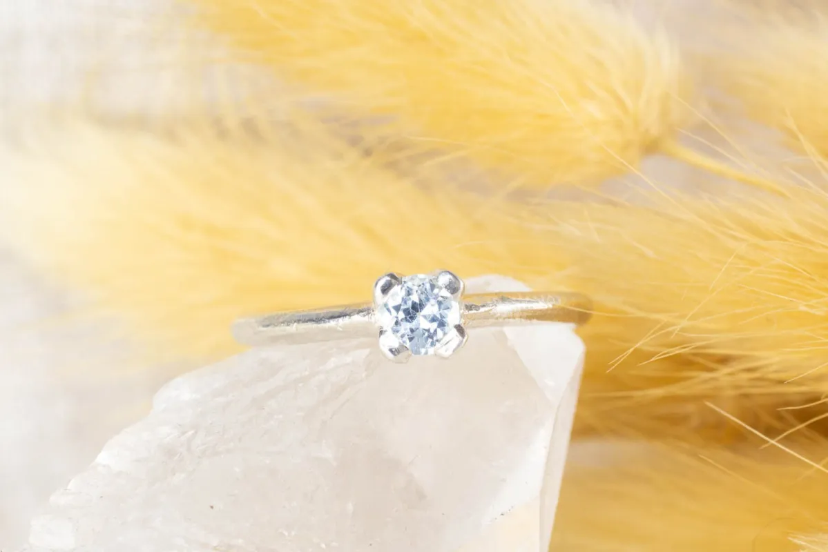 Droplet Ring - Sterling Silver with Topaz sold by Sophie Divett Jewelry