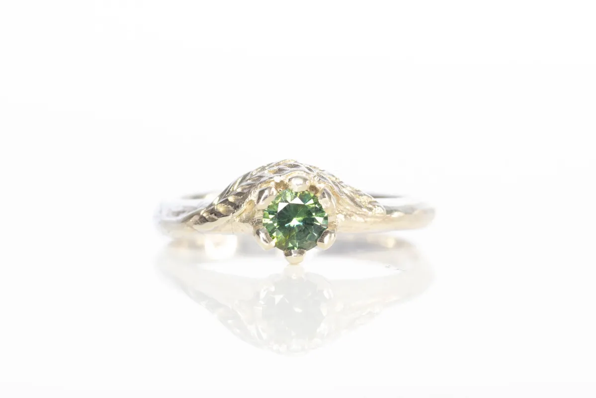 Cybele Ring - 14 carat White Gold with Green Sapphire sold by Sophie Divett Jewelry