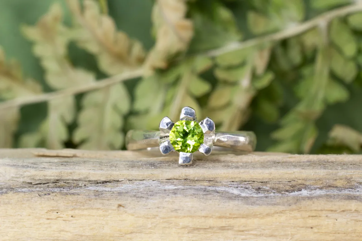 Sol Ring - Sterling Silver with Peridot sold by Sophie Divett Jewelry
