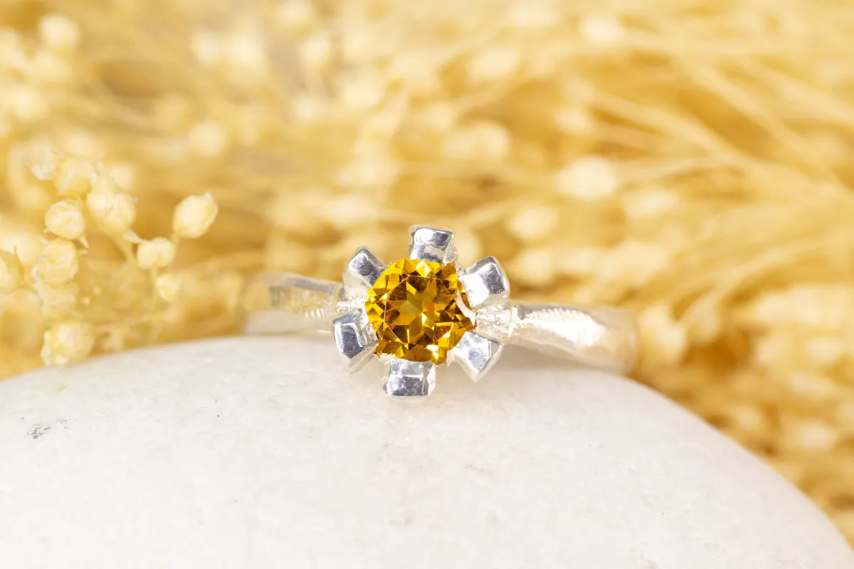 Sol Ring - Sterling Silver with Citrine sold by Sophie Divett Jewelry