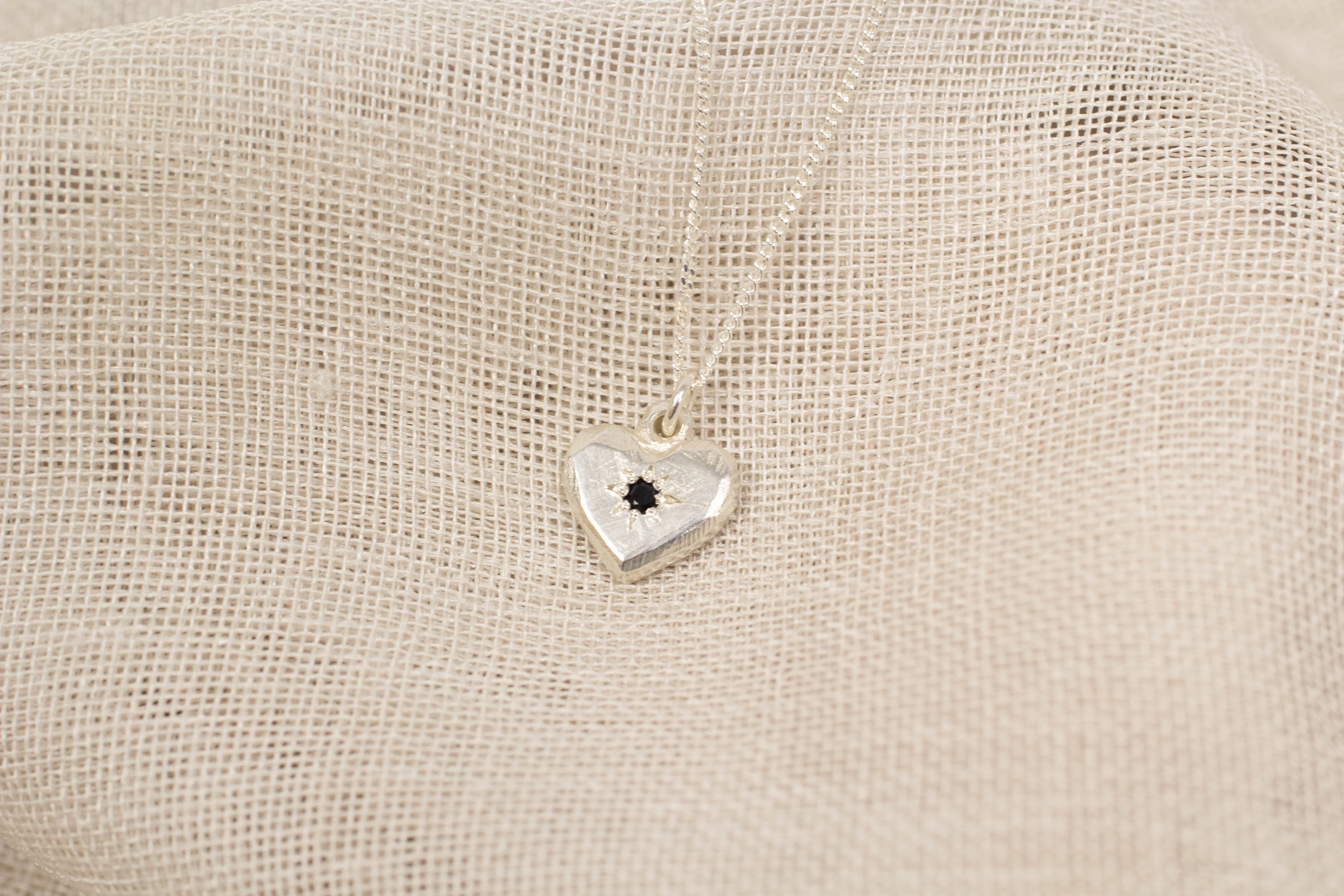 Heart Pendant - Silver with Black Sapphire sold by Sophie Divett Jewelry product image thumbnail 5