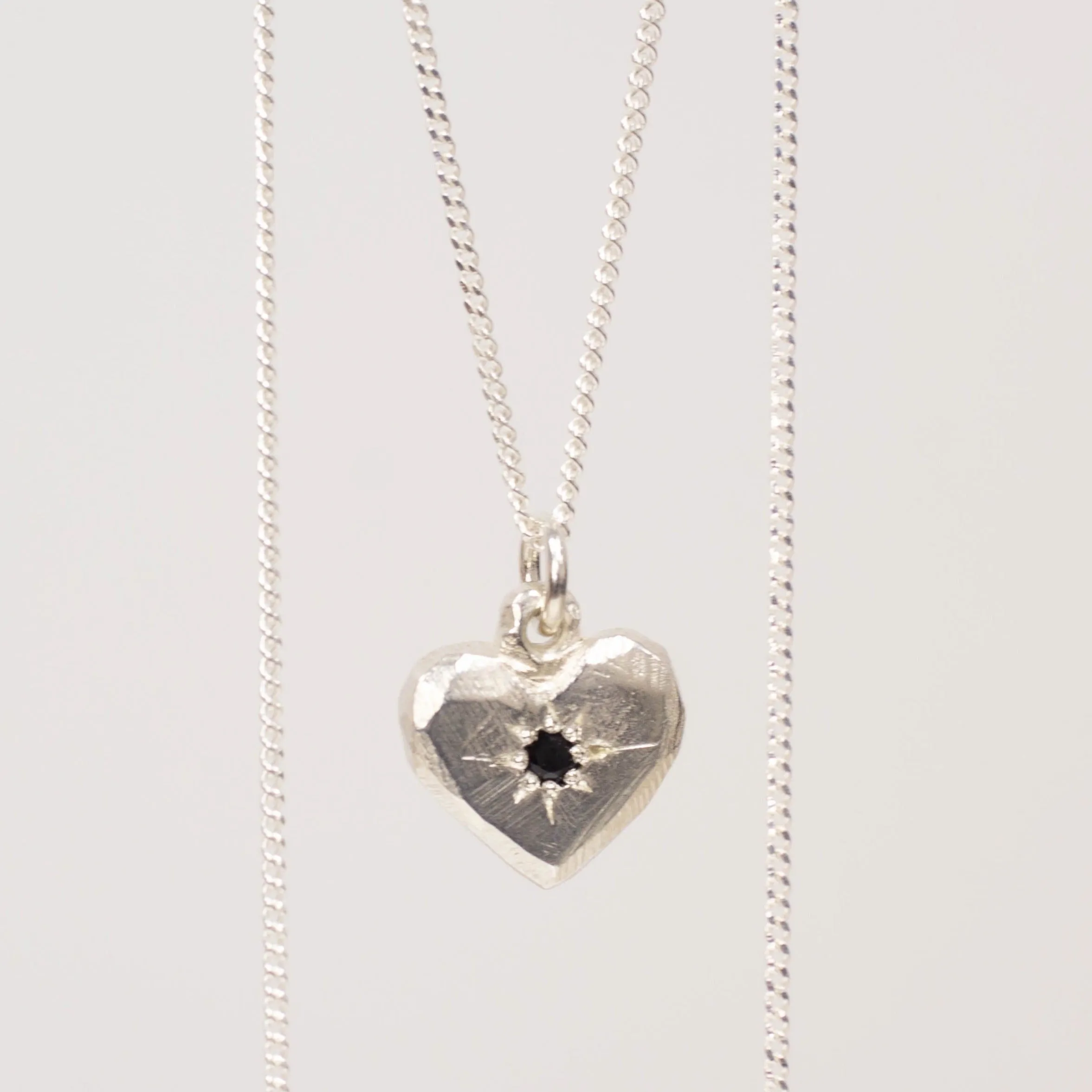 Heart Pendant - Silver with Black Sapphire sold by Sophie Divett Jewelry product image thumbnail 2