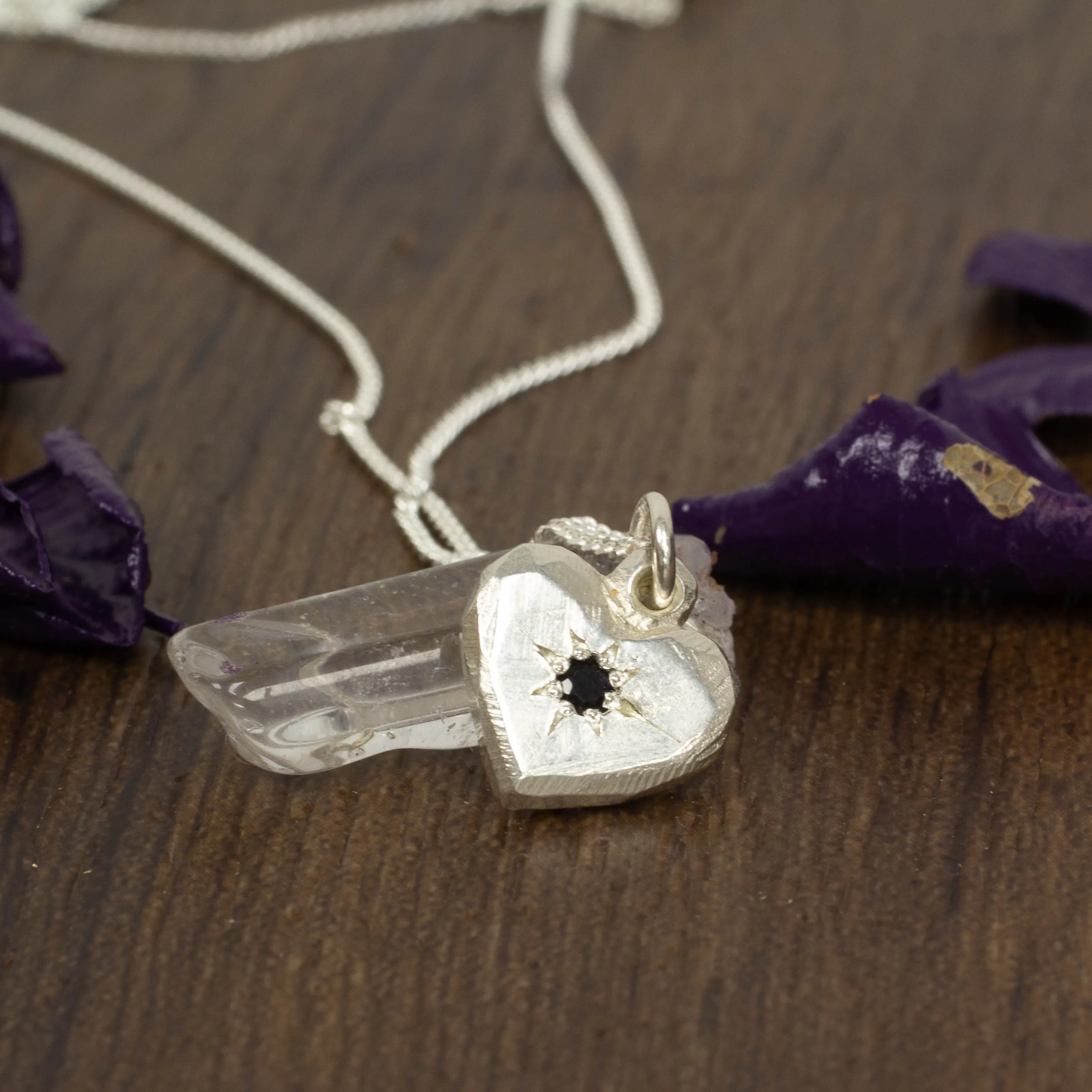 Heart Pendant - Silver with Black Sapphire sold by Sophie Divett Jewelry product image thumbnail 3