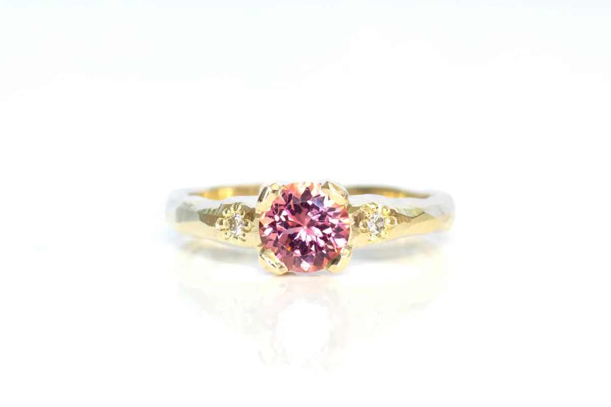 Mira Ring - 14ct Yellow Gold with Pink Tourmaline sold by Sophie Divett Jewelry