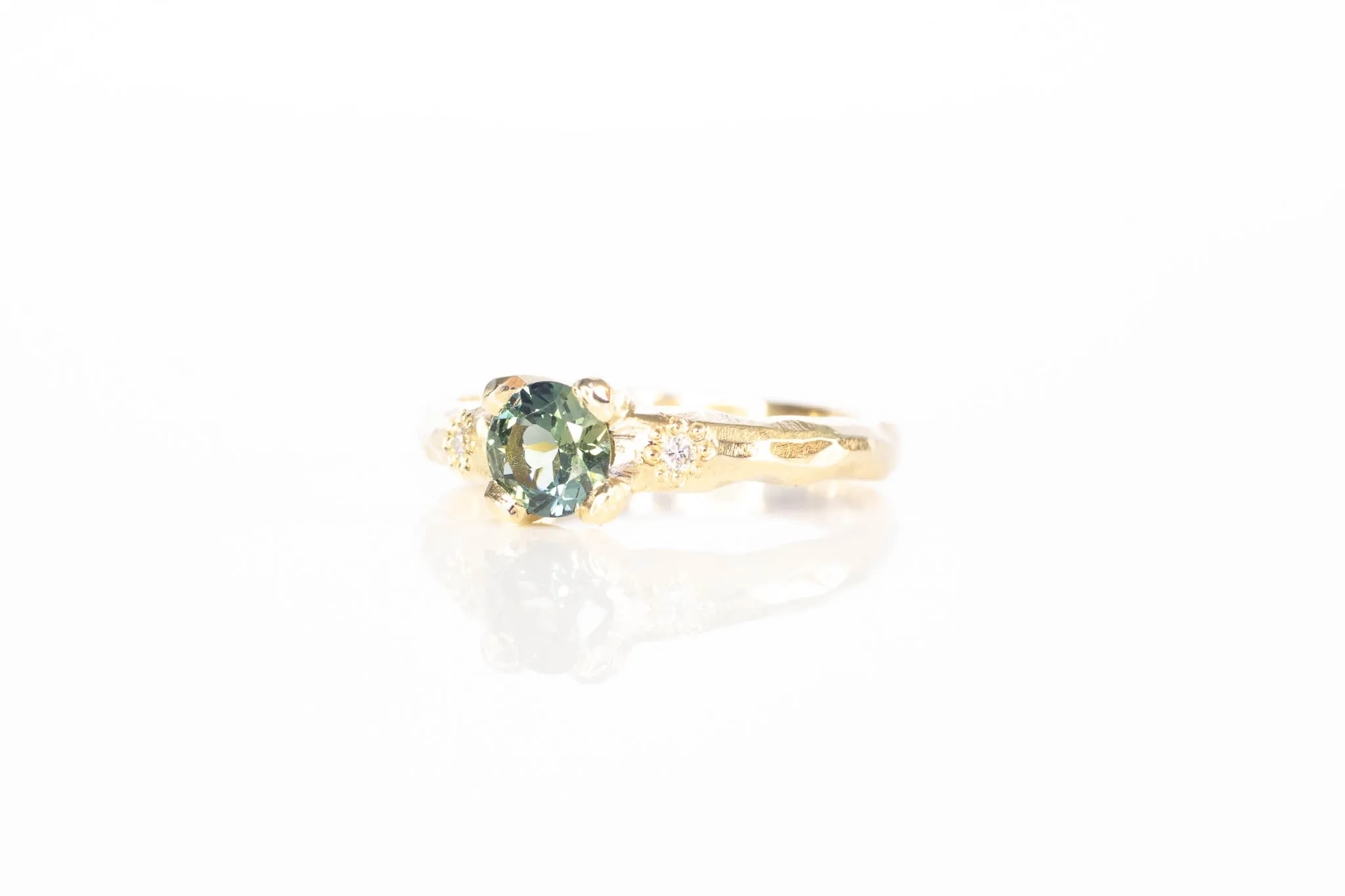 Mira Ring - 9ct Yellow Gold with 0.64ct Teal-Parti Sapphire sold by Sophie Divett Jewelry product image thumbnail 3