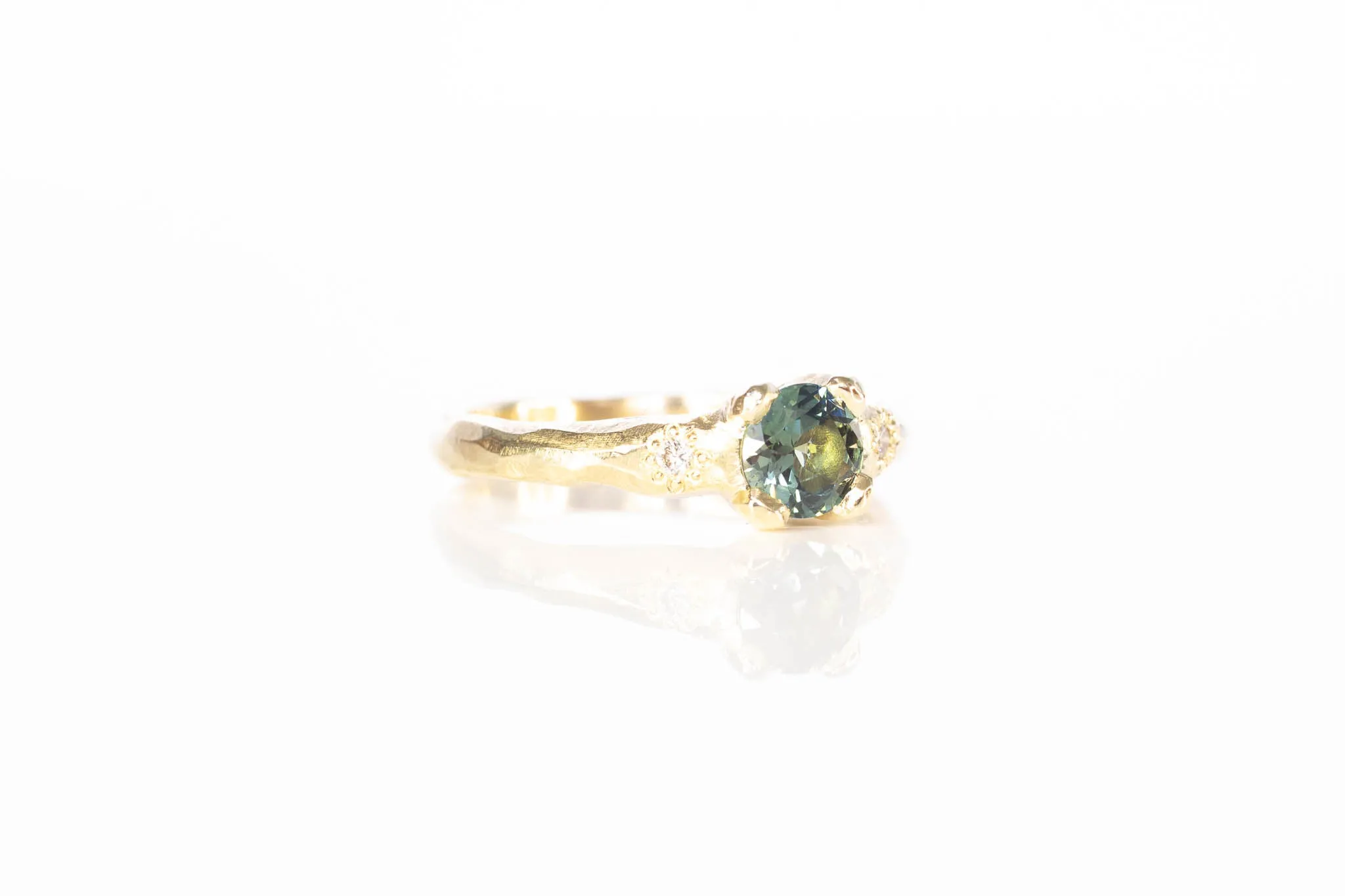 Mira Ring - 9ct Yellow Gold with 0.64ct Teal-Parti Sapphire sold by Sophie Divett Jewelry product image thumbnail 4