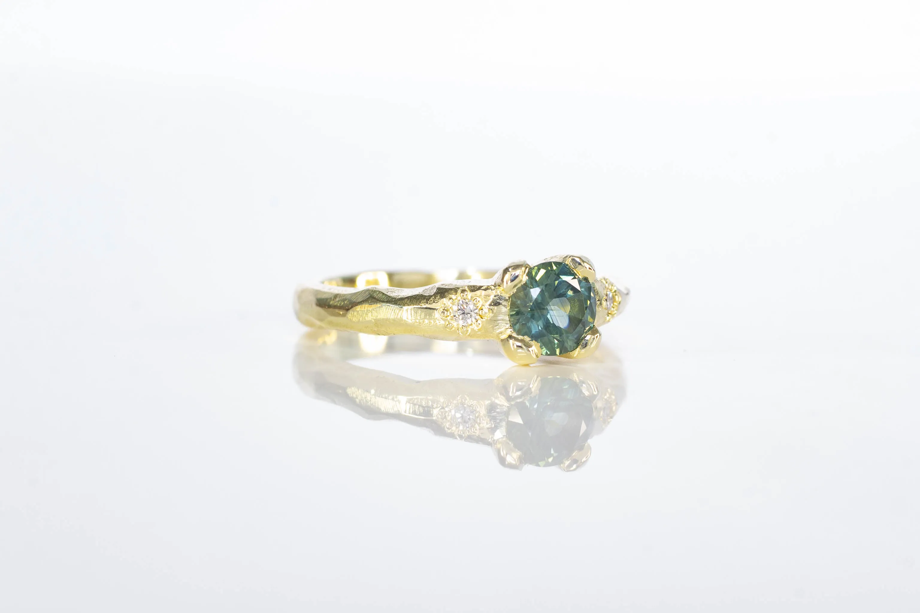 Mira Ring - 14ct Yellow Gold with 0.73ct Sea-Green Sapphire sold by Sophie Divett Jewelry product image thumbnail 5