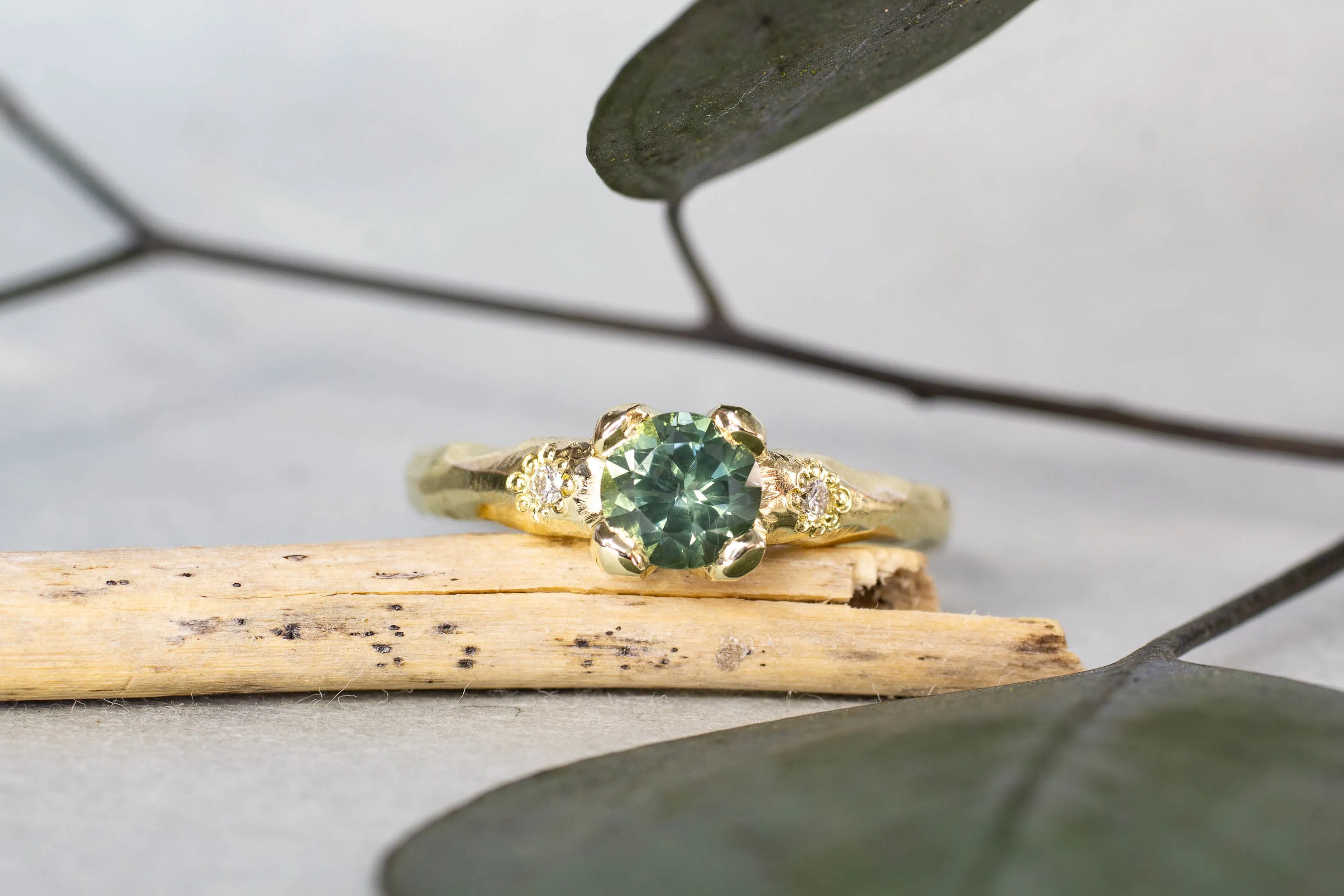 Mira Ring - 14ct Yellow Gold with 0.73ct Sea-Green Sapphire sold by Sophie Divett Jewelry product image thumbnail 2