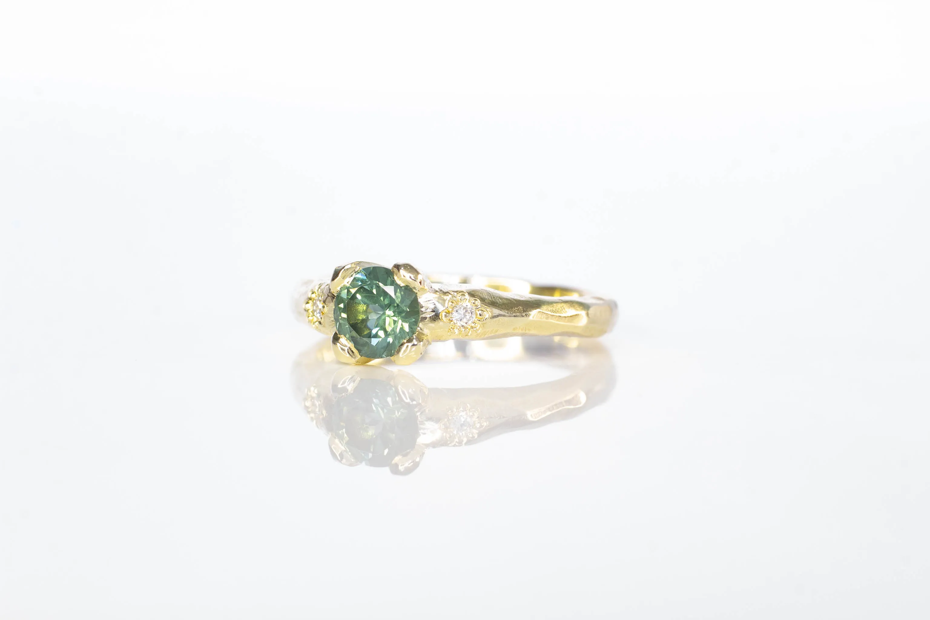 Mira Ring - 14ct Yellow Gold with 0.73ct Sea-Green Sapphire sold by Sophie Divett Jewelry product image thumbnail 3