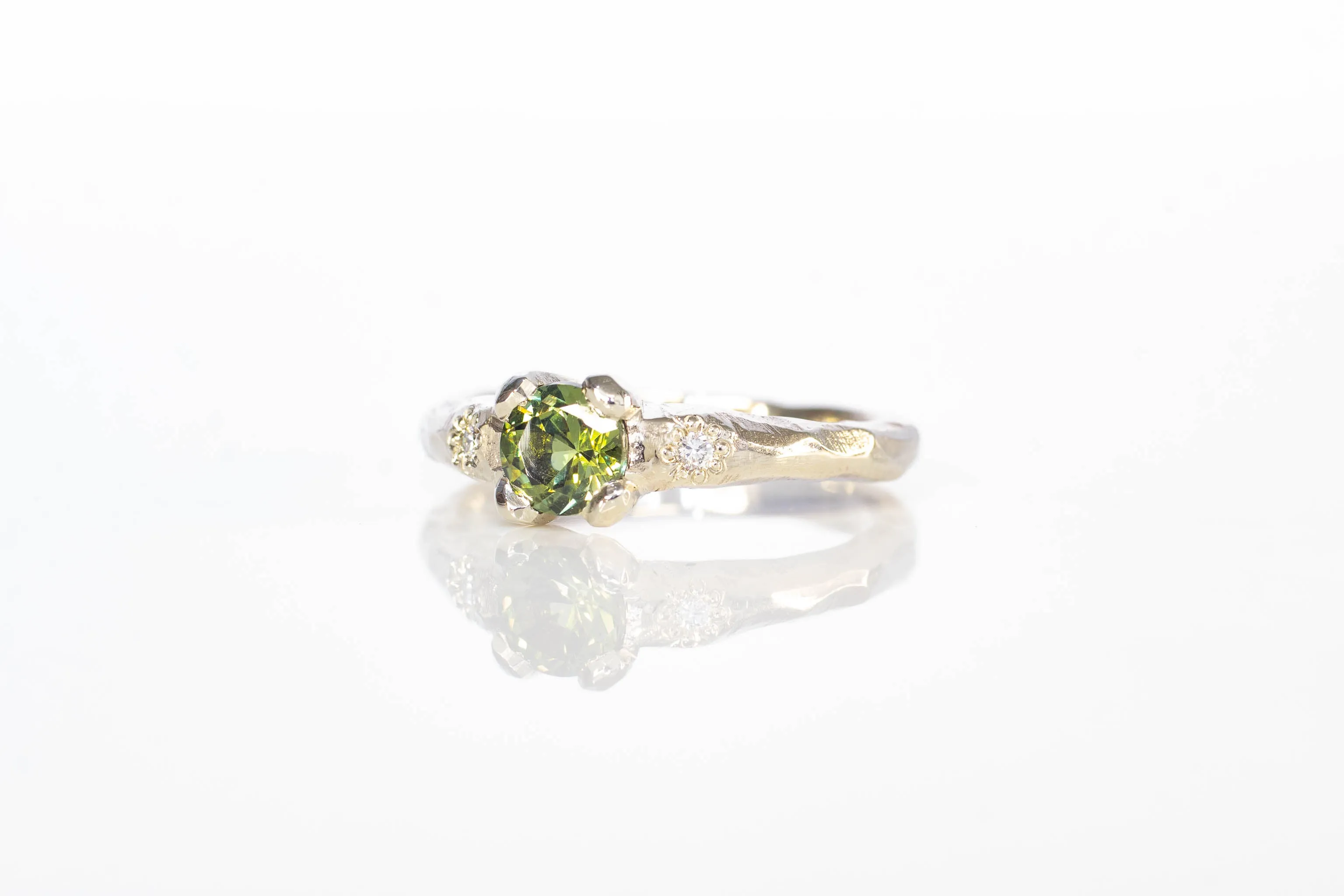 Mira Ring - 14ct White Gold with Olive Green Sapphire sold by Sophie Divett Jewelry product image thumbnail 2
