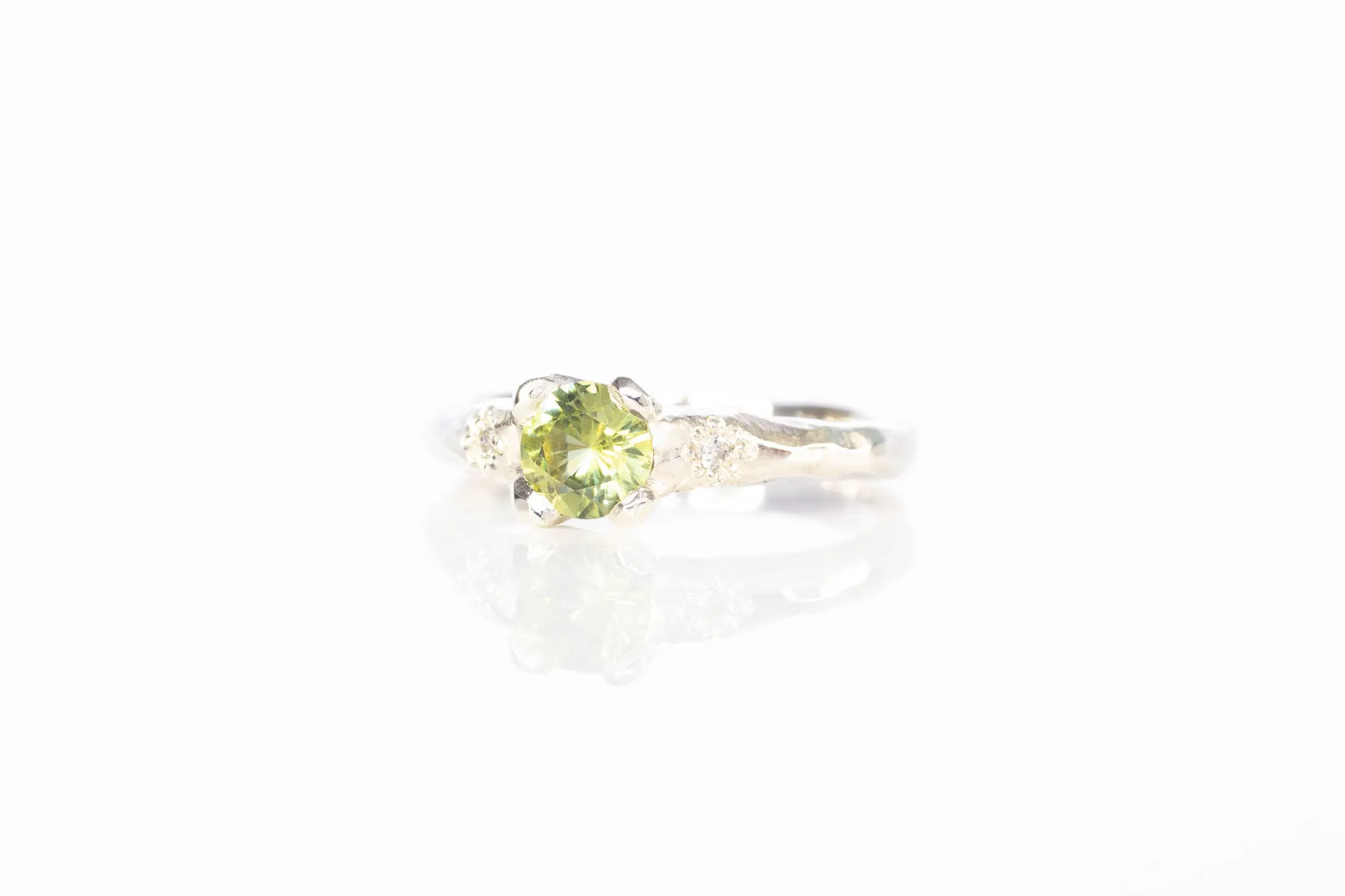 Mira Ring - 9ct White Gold with 0.66ct Light Green Sapphire sold by Sophie Divett Jewelry product image thumbnail 3