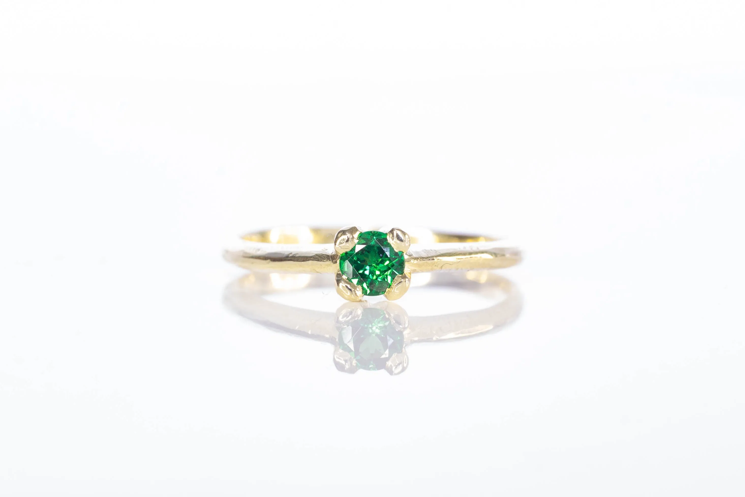 Droplet Ring - 14ct Yellow Gold with Tsavorite Garnet sold by Sophie Divett Jewelry