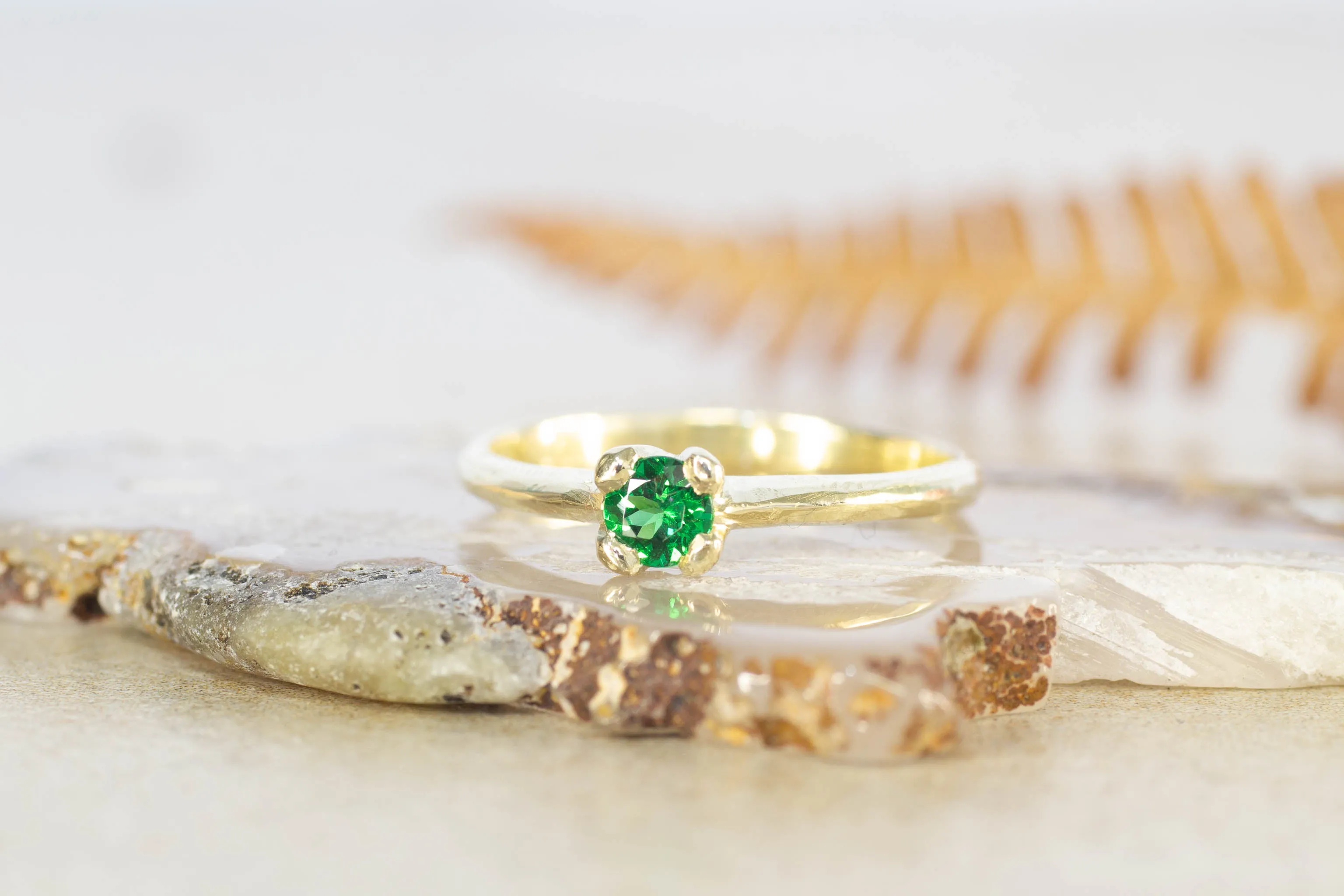 Droplet Ring - 14ct Yellow Gold with Tsavorite Garnet sold by Sophie Divett Jewelry product image thumbnail 2