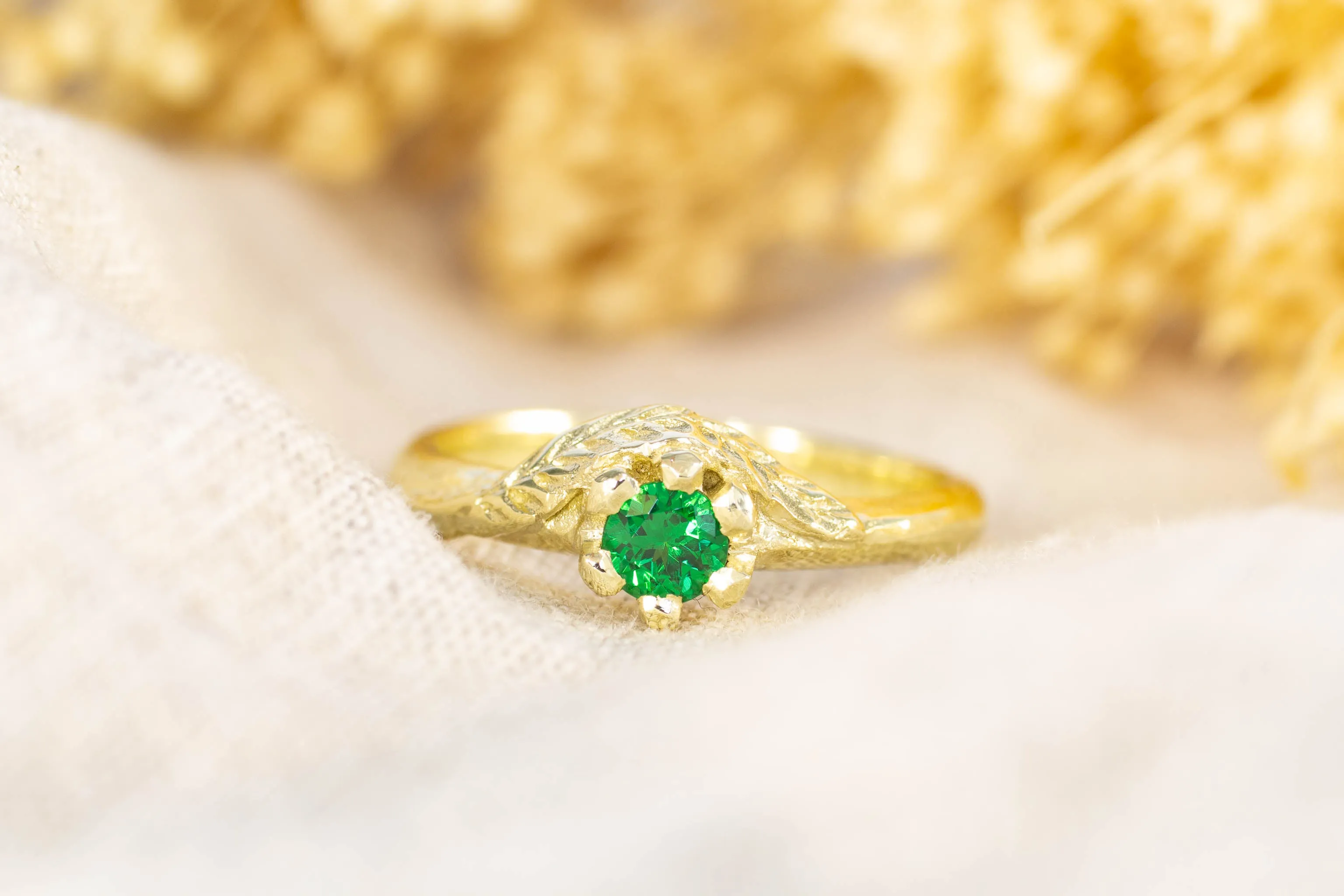 Cybele Ring - 14ct Yellow Gold with Tsavorite Garnet sold by Sophie Divett Jewelry product image thumbnail 2