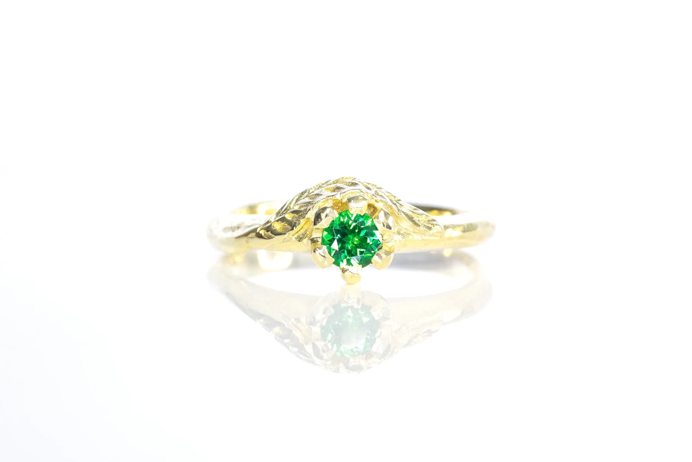 Cybele Ring - 14ct Yellow Gold with Tsavorite Garnet sold by Sophie Divett Jewelry