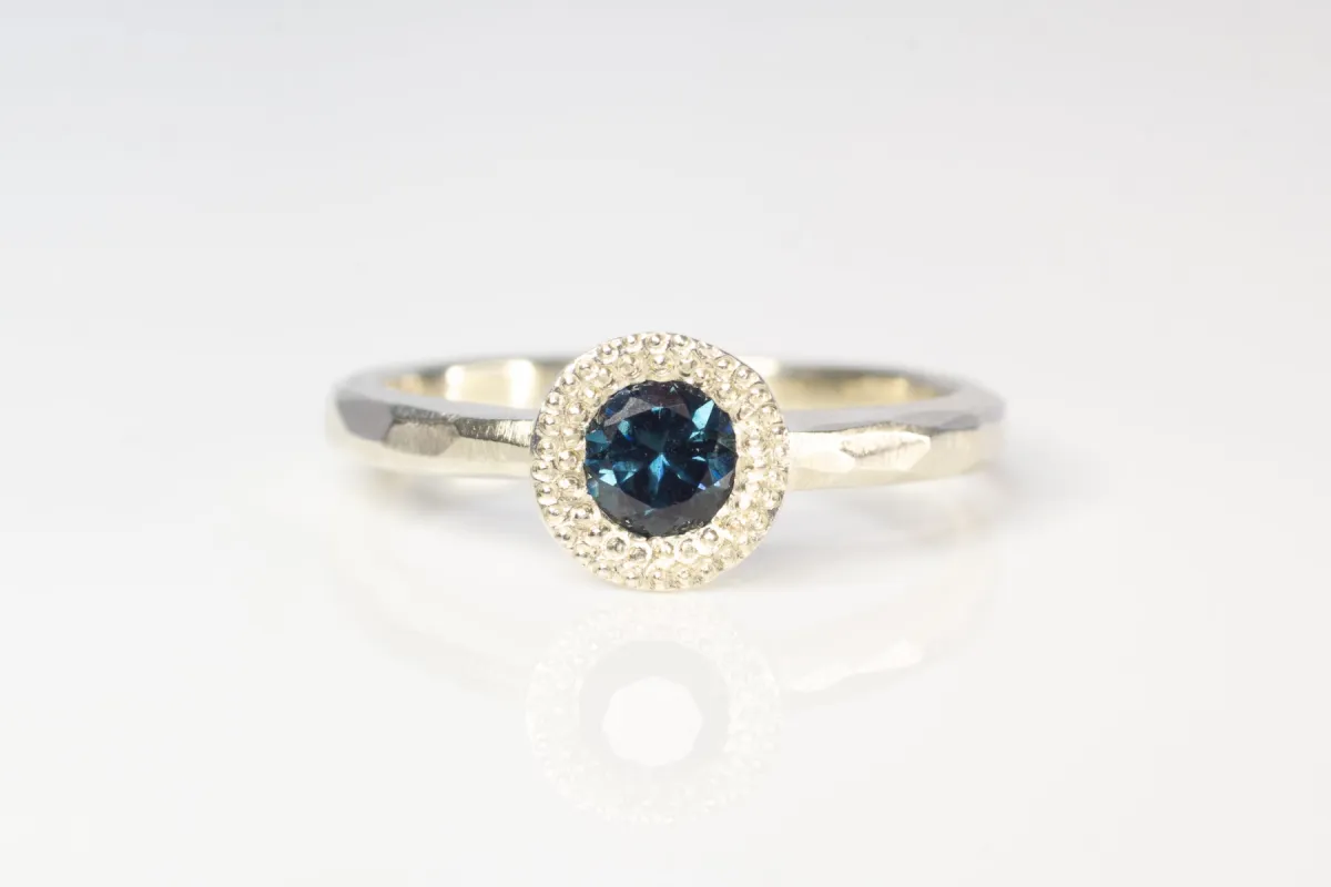 Pelagus Ring - 9ct White Gold with Teal Sapphire sold by Sophie Divett Jewelry