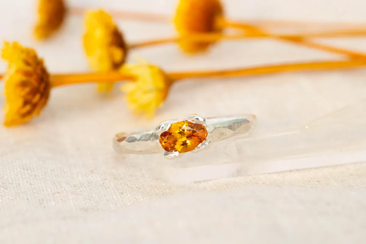 Argus Ring - Sterling Silver with Citrine sold by Sophie Divett Jewelry