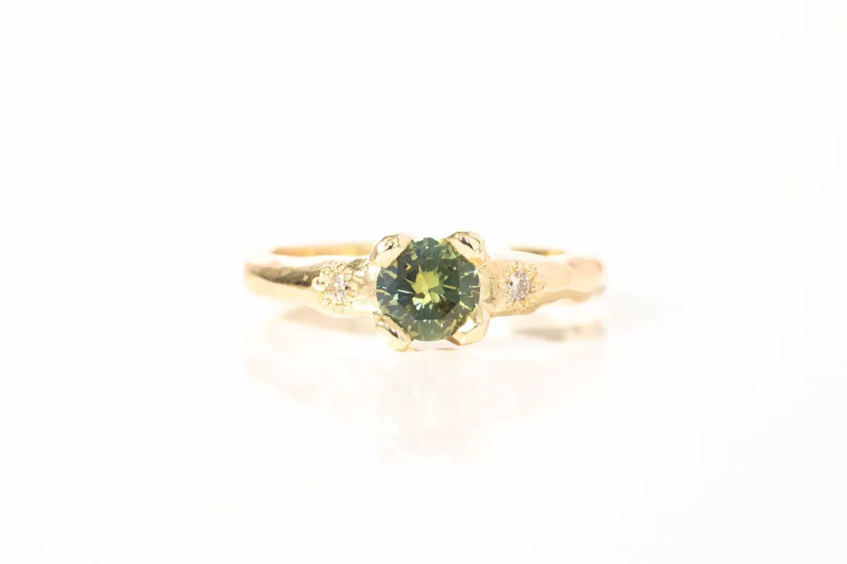 Mira Ring - 9ct Yellow Gold with Yellow-Green Sapphire sold by Sophie Divett Jewelry