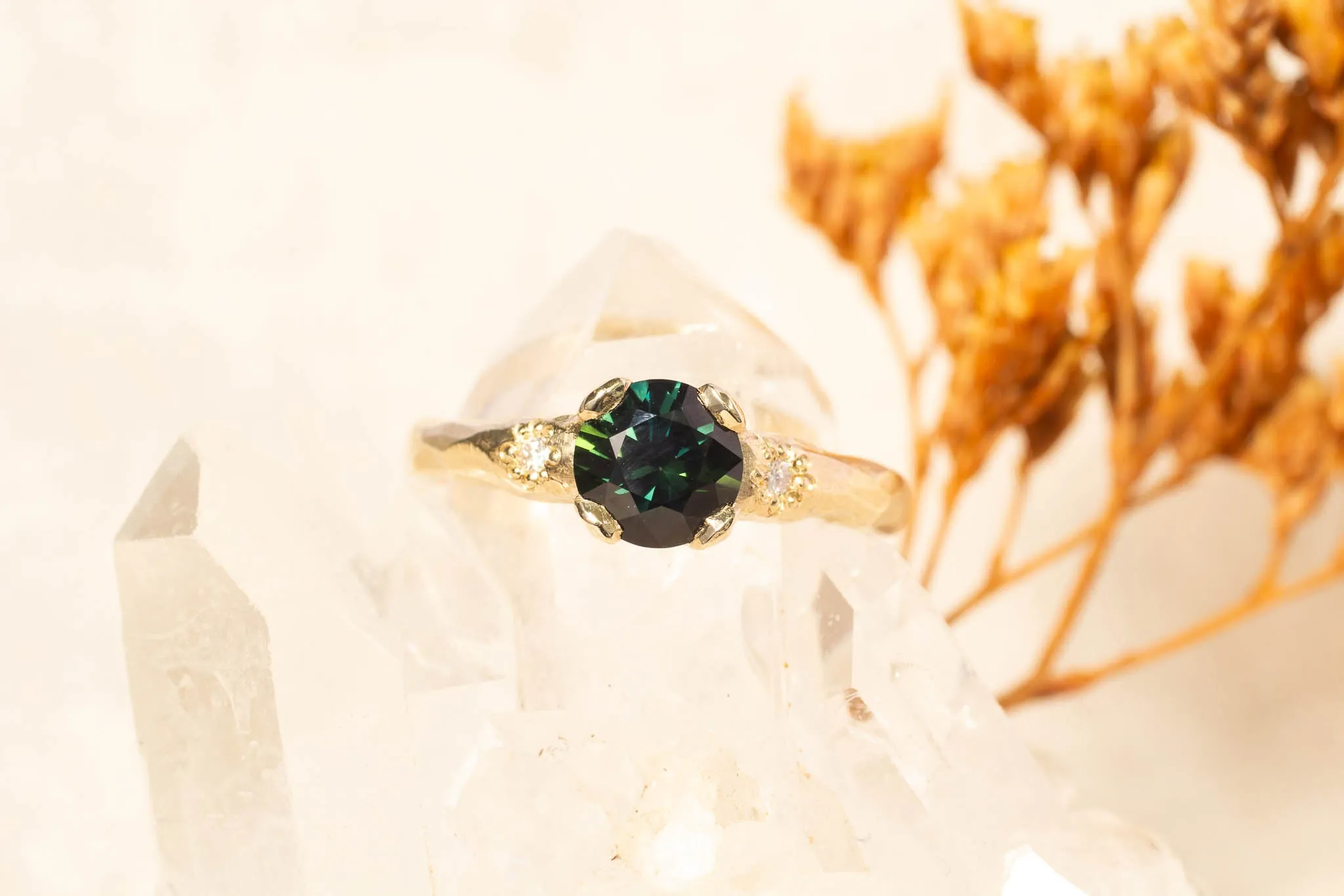Mira Ring - 9ct Yellow Gold with 1.08ct Deep-Green Sapphire sold by Sophie Divett Jewelry product image thumbnail 2