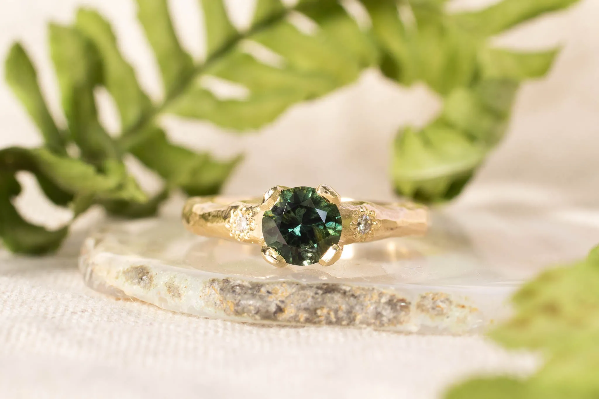 Mira Ring - 9ct Yellow Gold with 6mm Mid-Green Sapphire sold by Sophie Divett Jewelry product image thumbnail 3