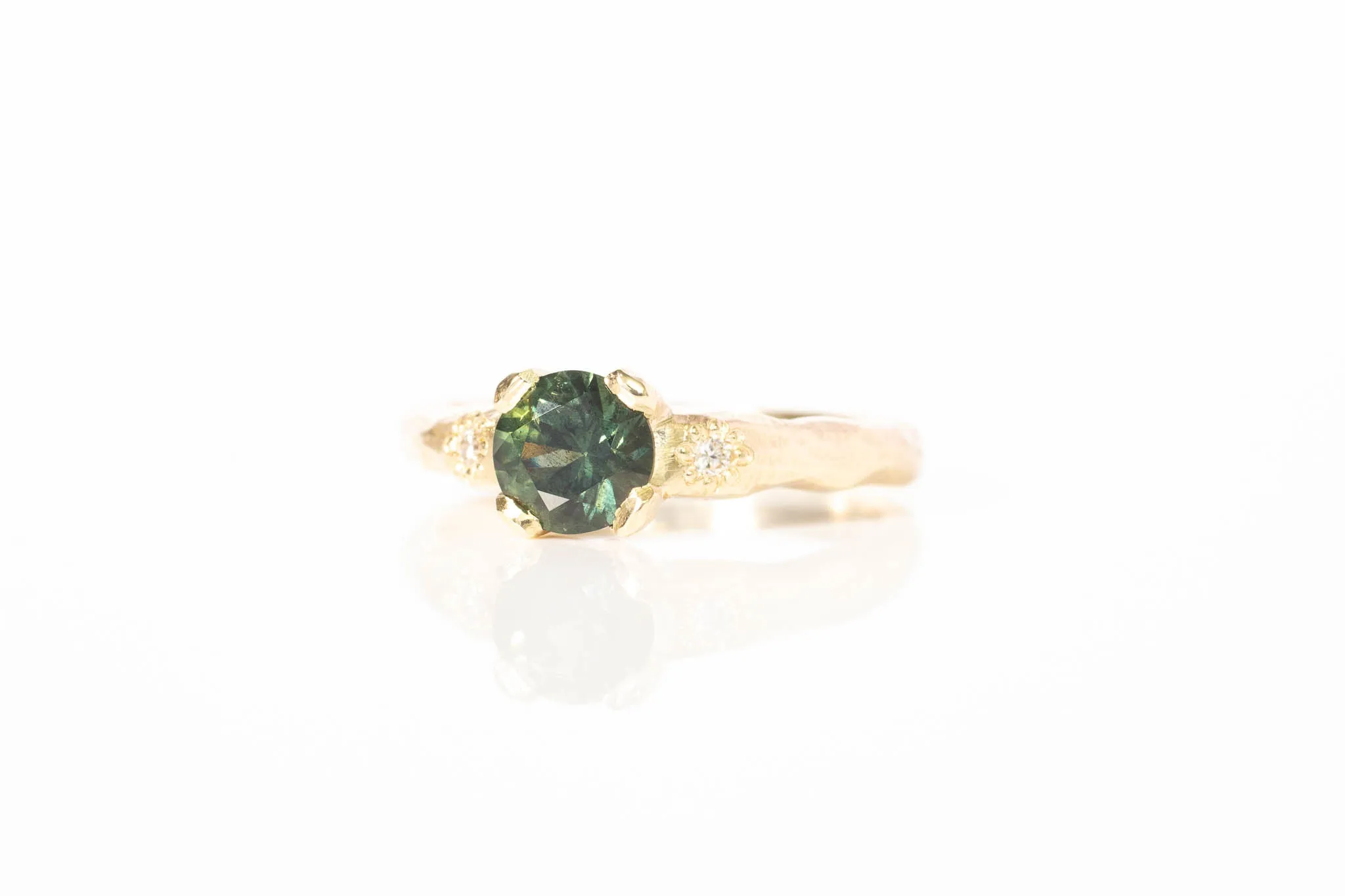 Mira Ring - 9ct Yellow Gold with 6mm Mid-Green Sapphire sold by Sophie Divett Jewelry product image thumbnail 4