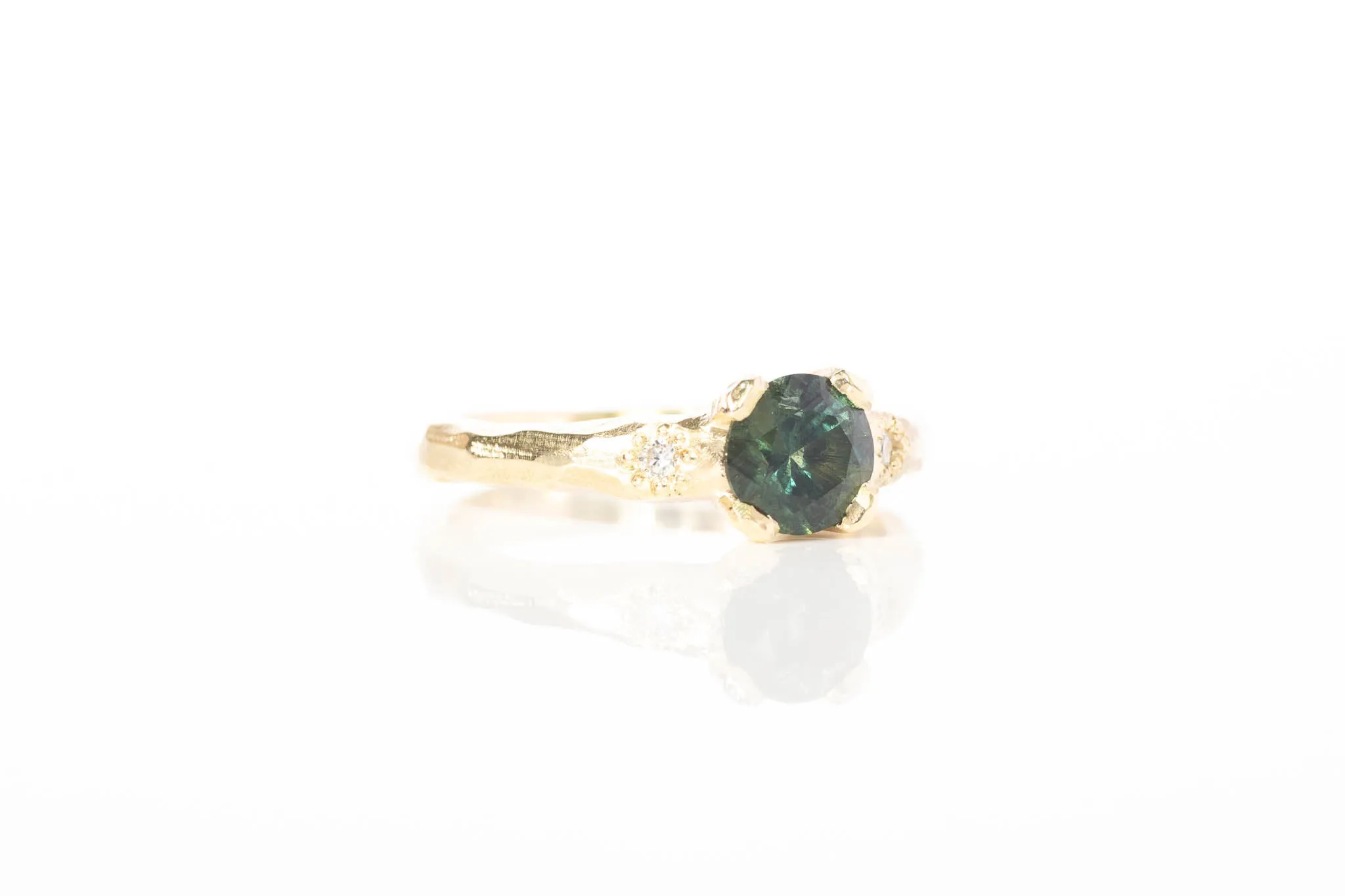 Mira Ring - 9ct Yellow Gold with 6mm Mid-Green Sapphire sold by Sophie Divett Jewelry product image thumbnail 5