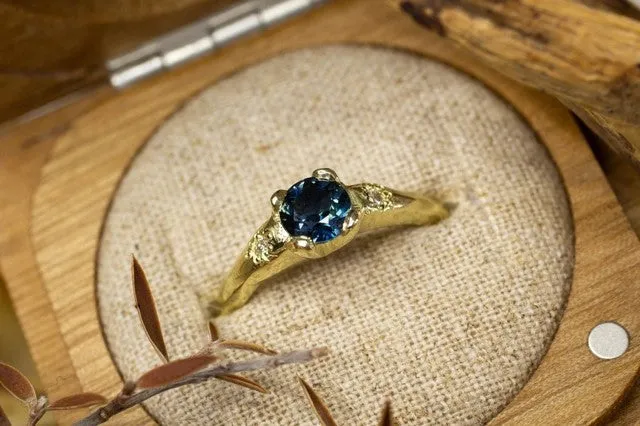 Mira Ring - 14ct Yellow Gold with Teal Sapphire sold by Sophie Divett Jewelry product image thumbnail 4