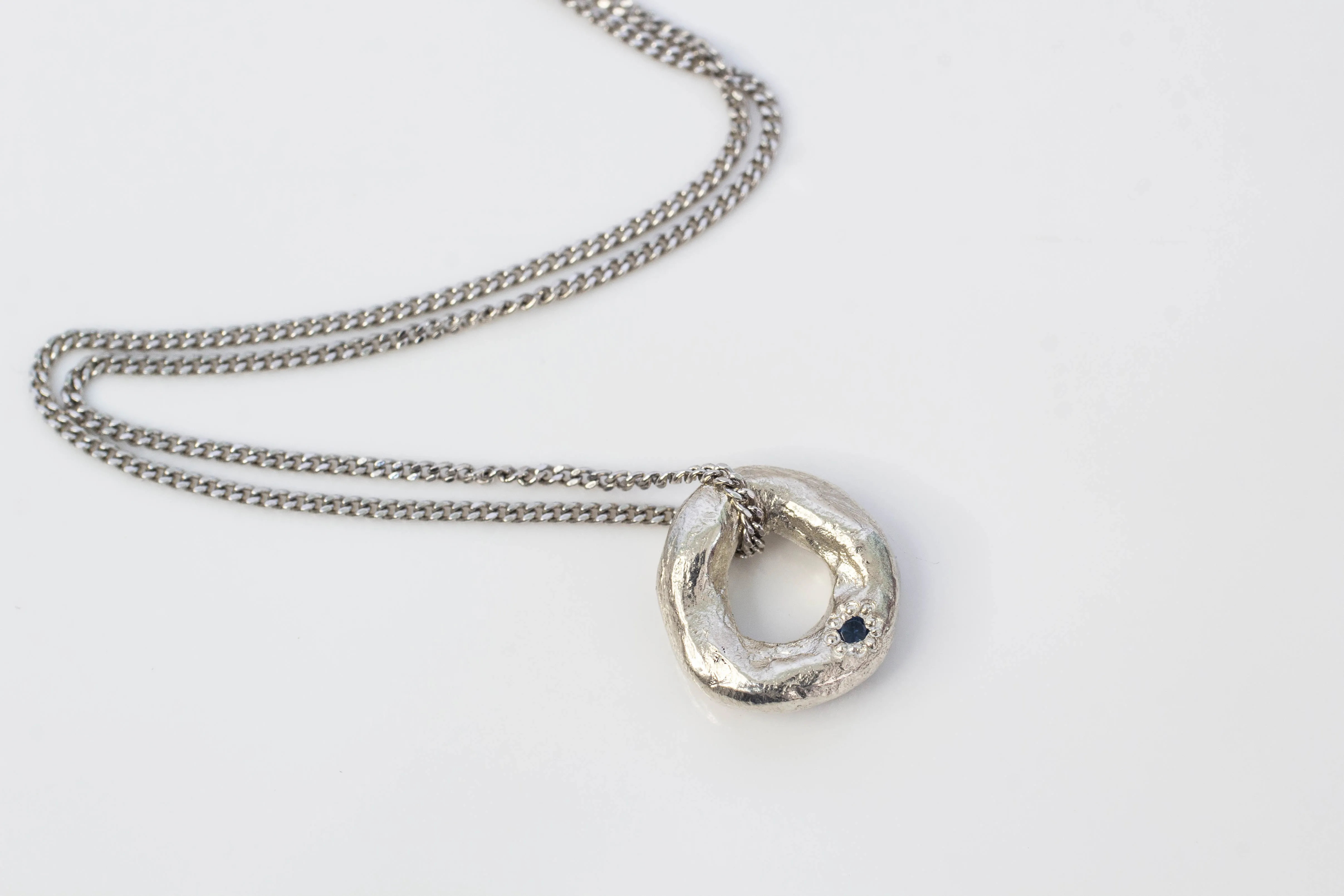 Circle Pendant - Small - White Gold sold by Sophie Divett Jewelry product image thumbnail 4