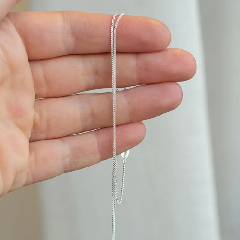 Fine Curb Necklace Chain - Sterling Silver sold by Sophie Divett Jewelry