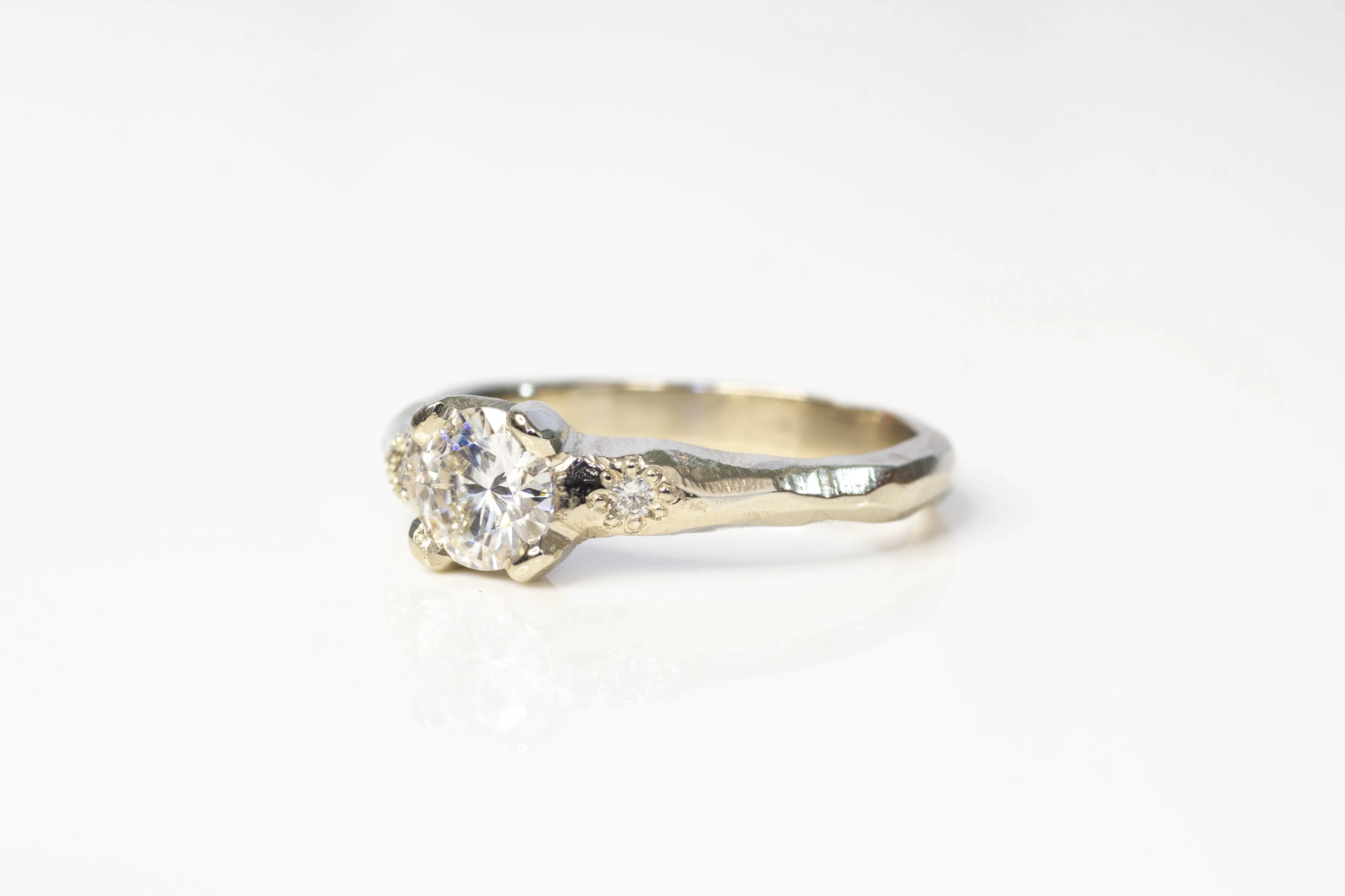 Mira Ring - 14ct White Gold with Moissanite and Diamonds sold by Sophie Divett Jewelry product image thumbnail 5