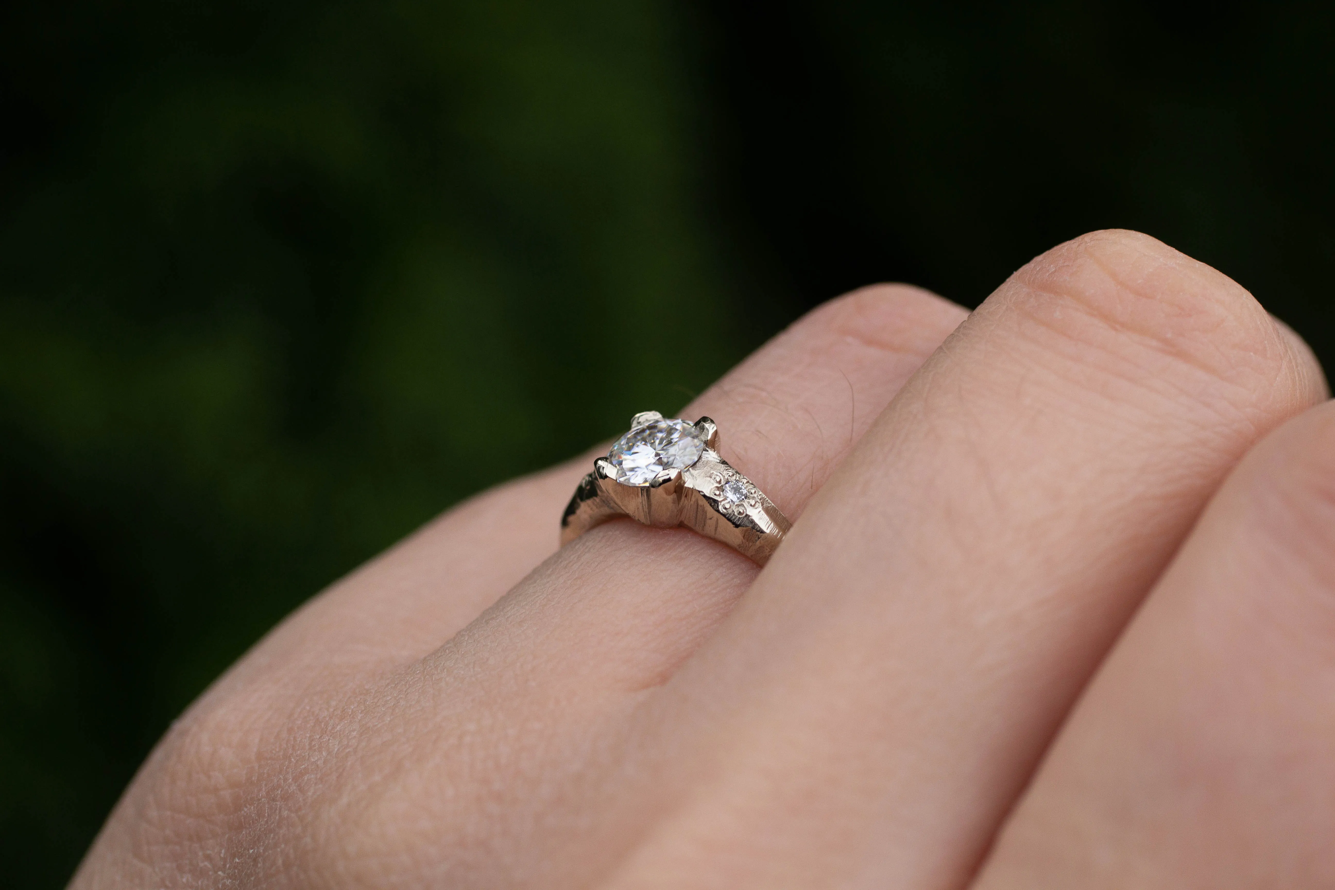 Mira Ring - 14ct White Gold with Moissanite and Diamonds sold by Sophie Divett Jewelry product image thumbnail 4